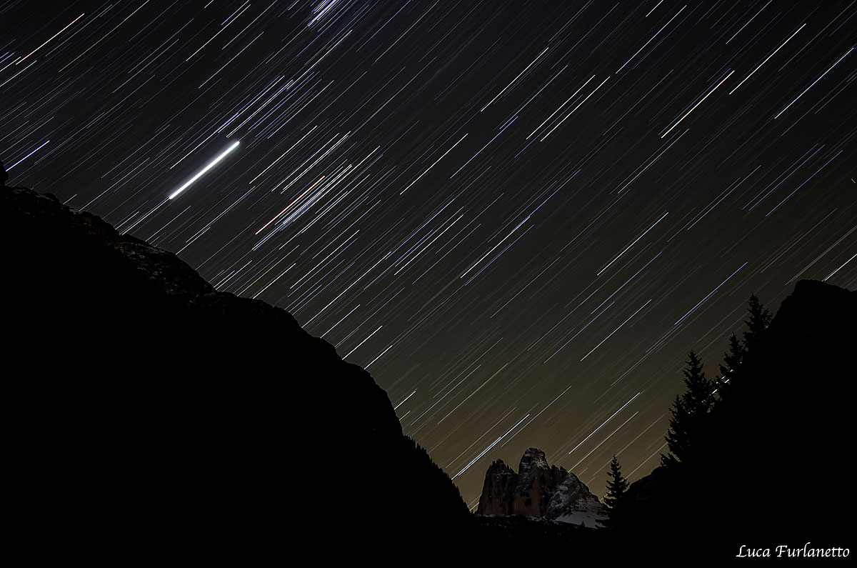 Star Trail of the Three Peaks