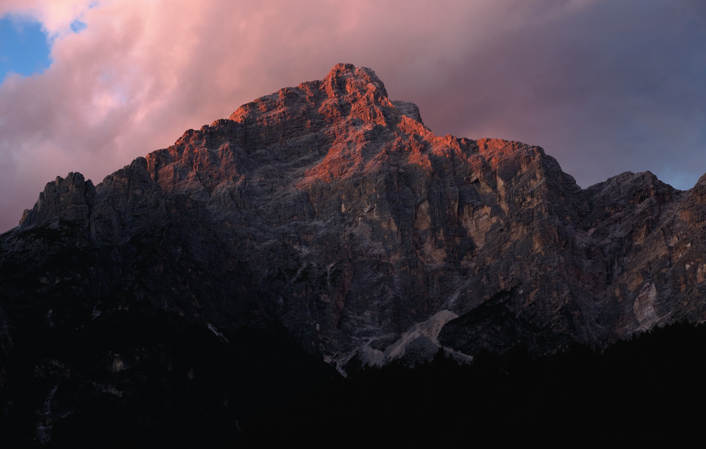 Misty sunset on the Antelao