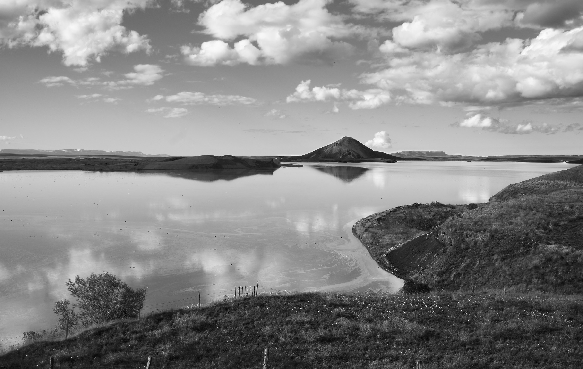 Iceland - Myvatn Lake B/N