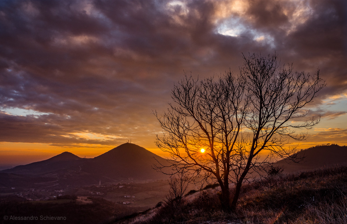 Sunset on the Euganean Hills