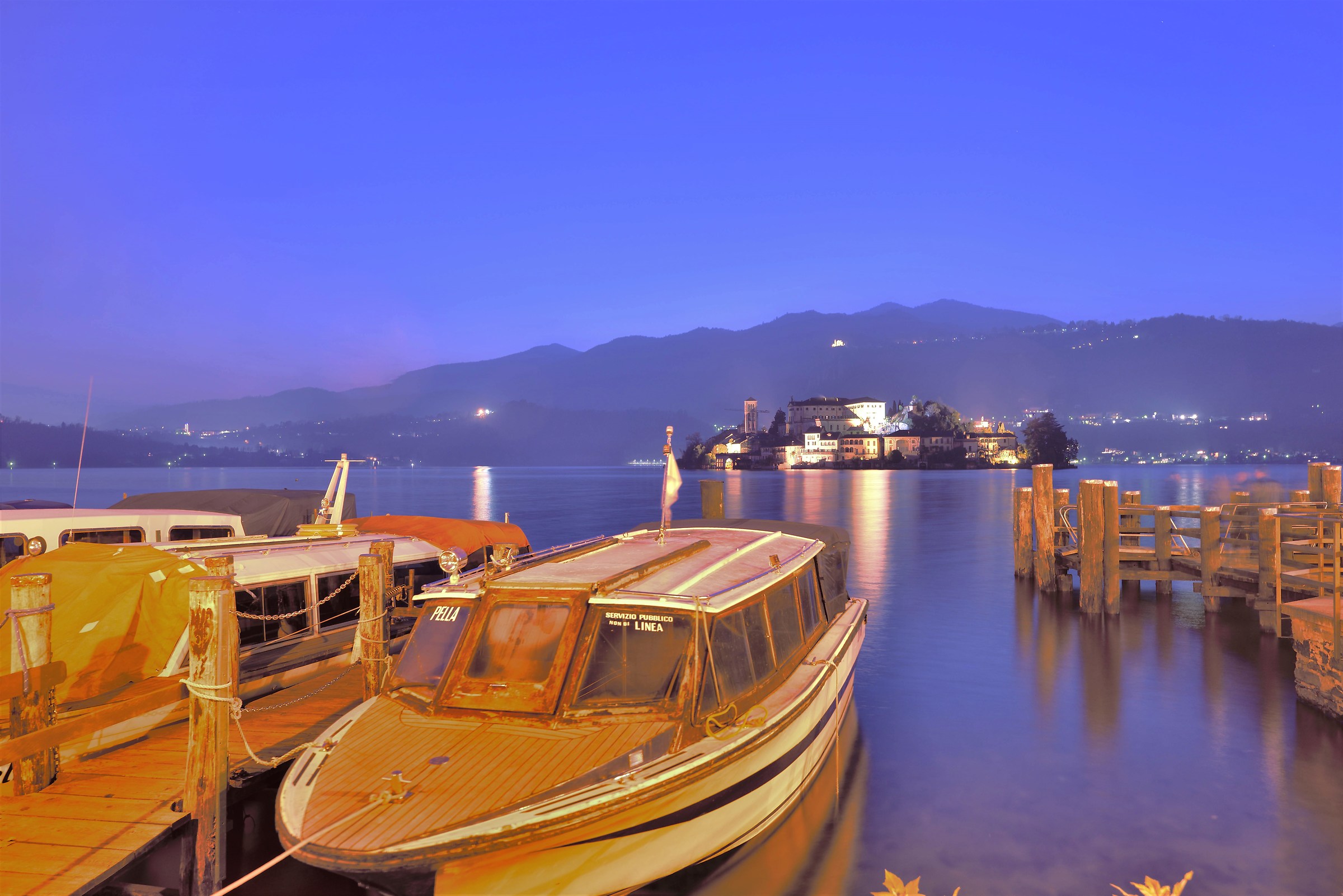 The island of S. Giulio from the pier of Orta