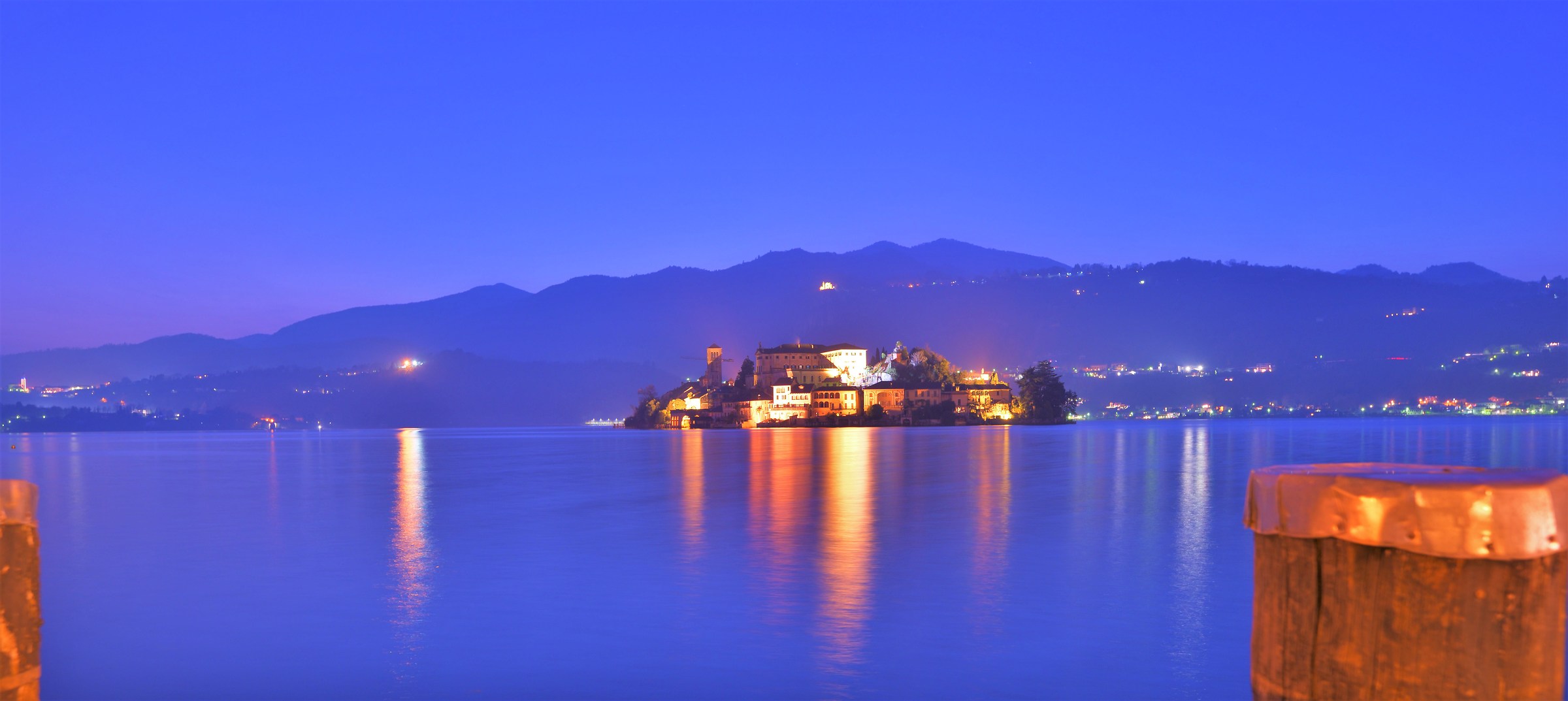 The island of S. Giulio from the pier of Orta