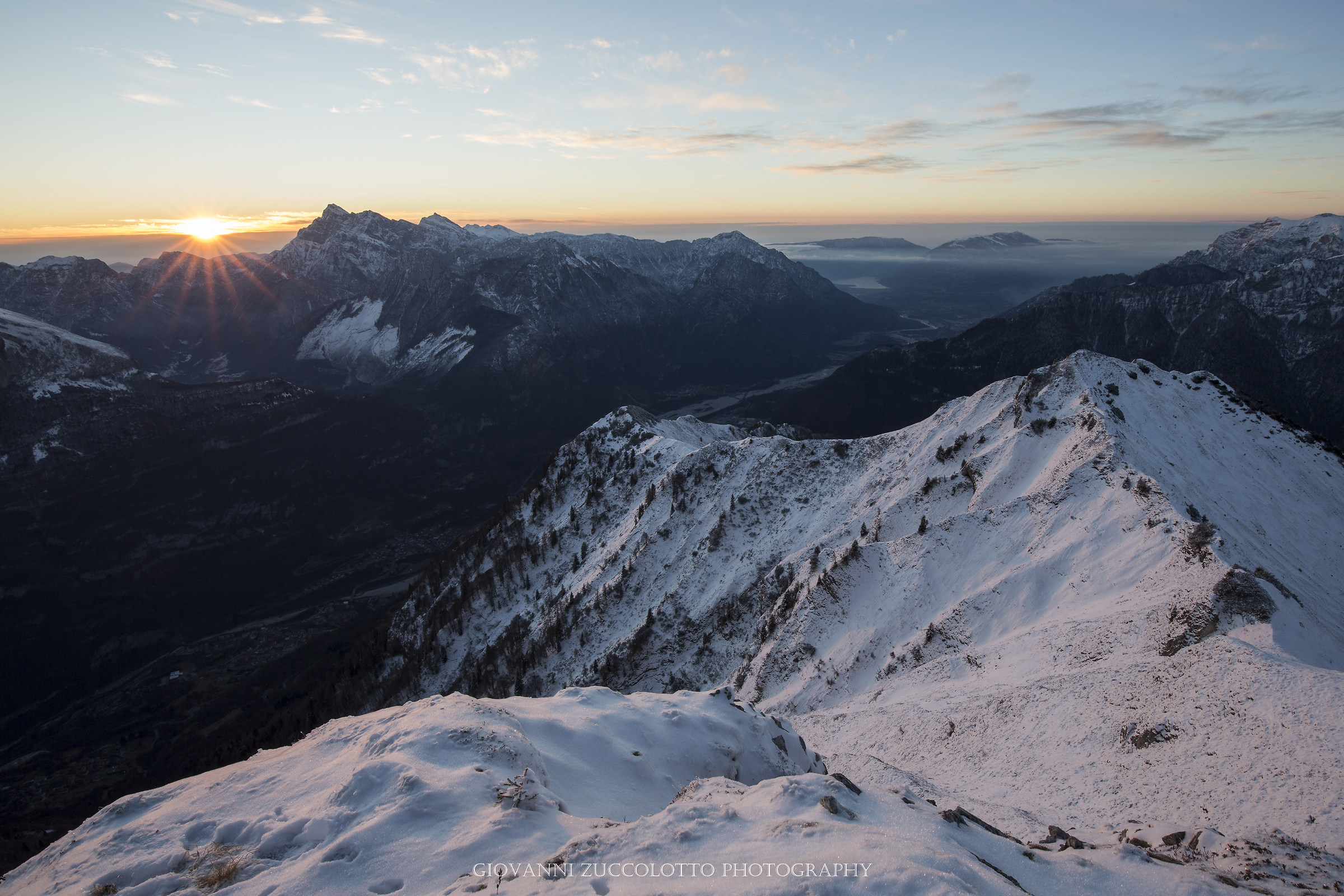 Sunrise from the top of the tree (2,018 m above sea level) B...