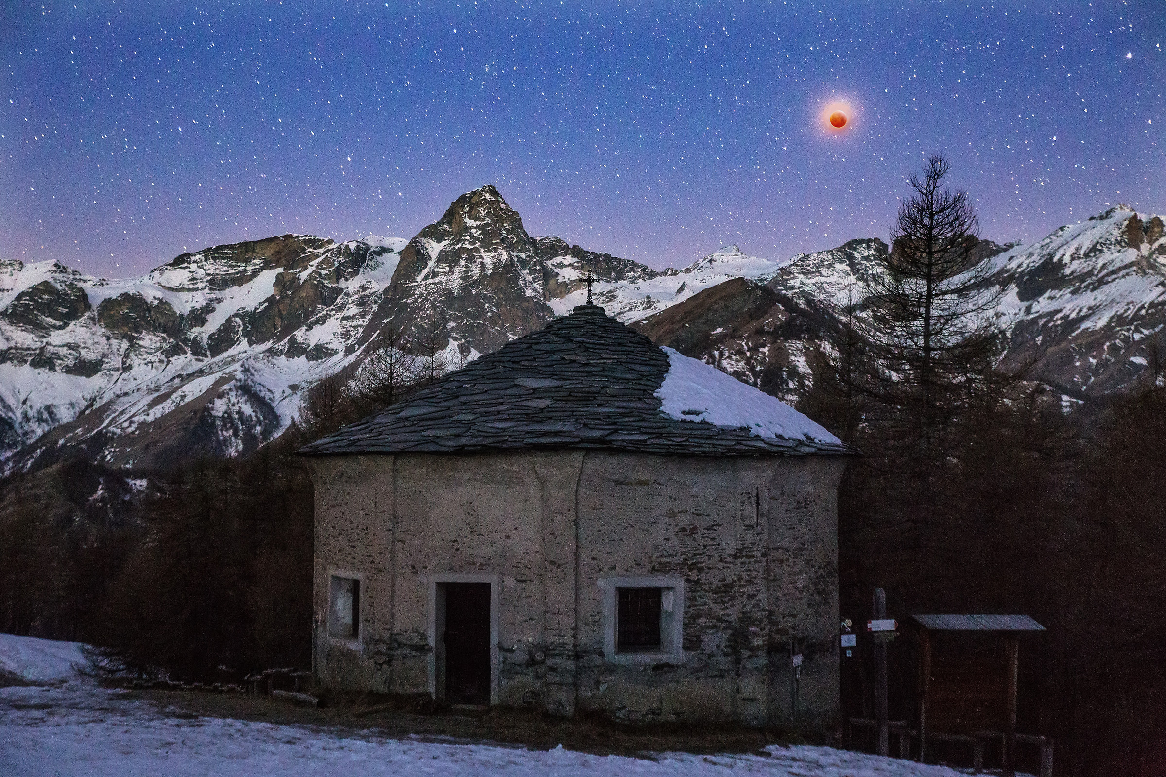 Moon Eclipse on the Alps