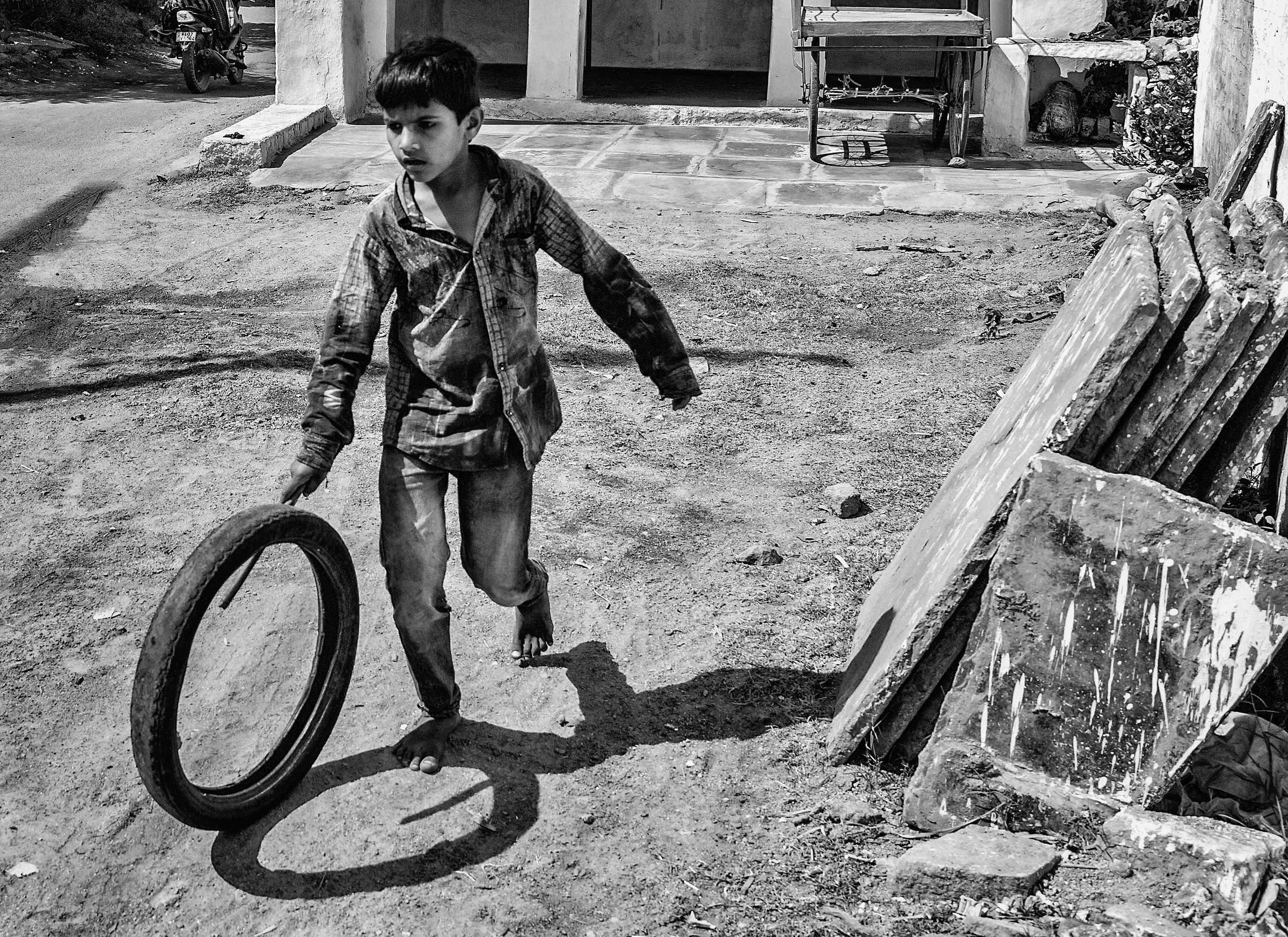 Child with Wheel