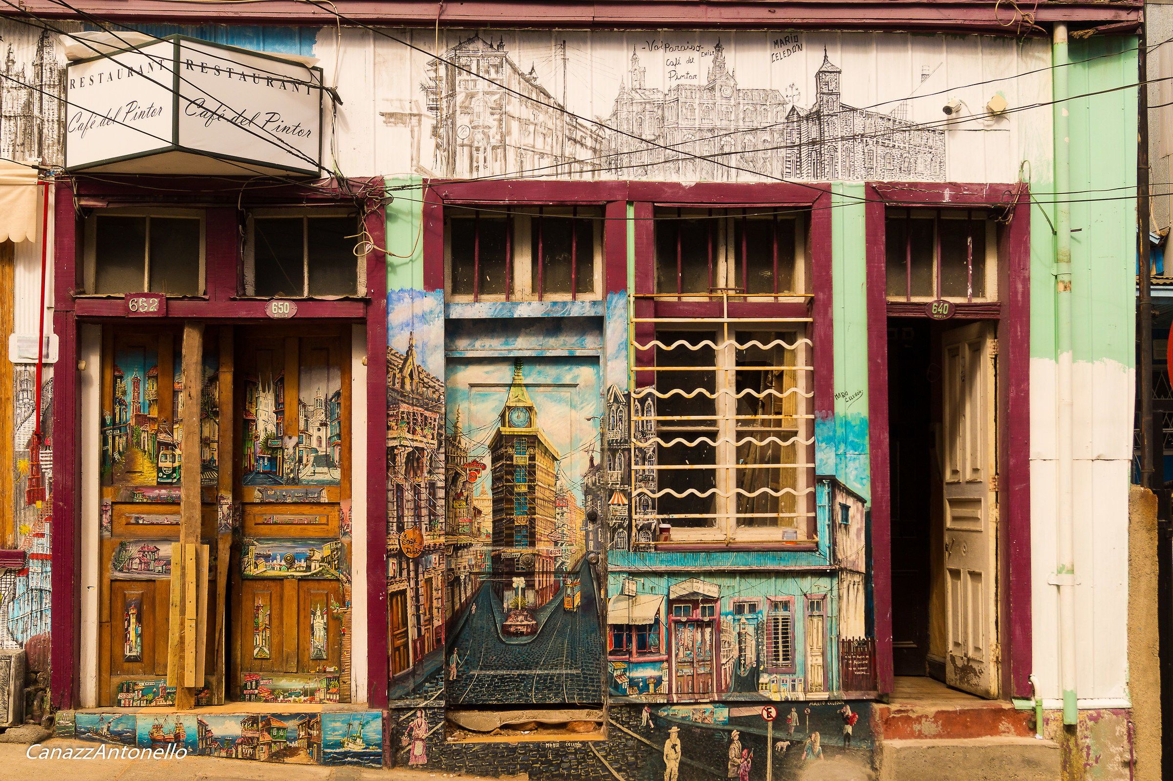 Ristorante con murales