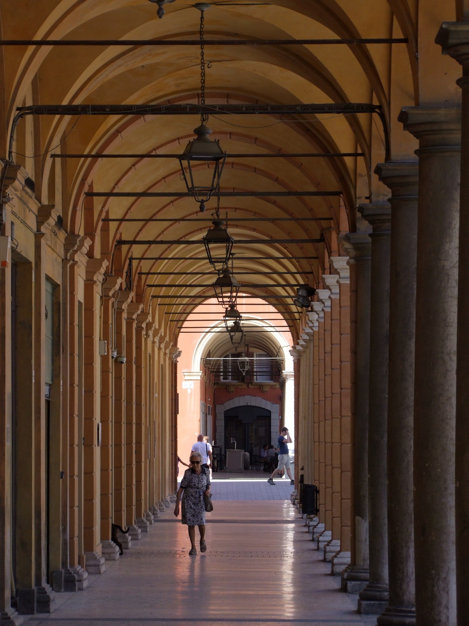 Walking under the arcades