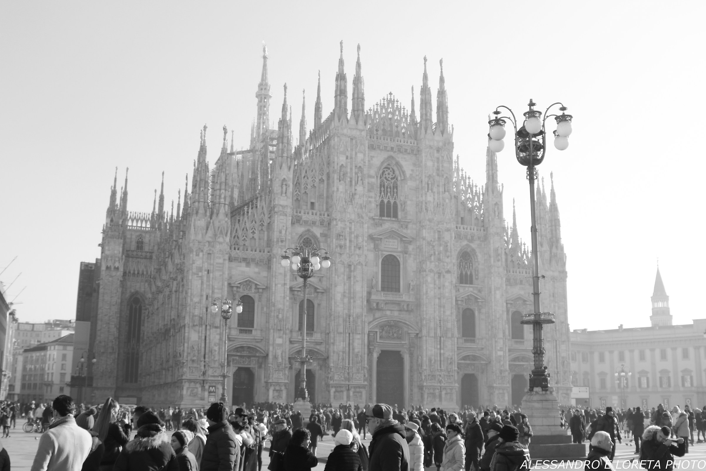 The Duomo of Milan with the filter bw Photoshop