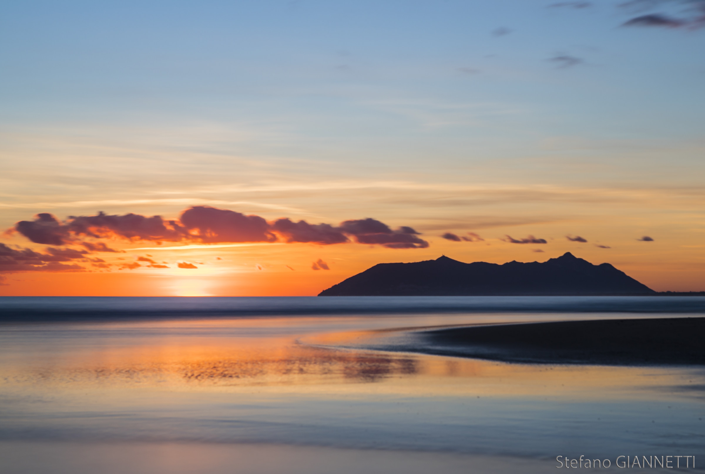 Christmas 2018, sunset on the seafront of Terracina.