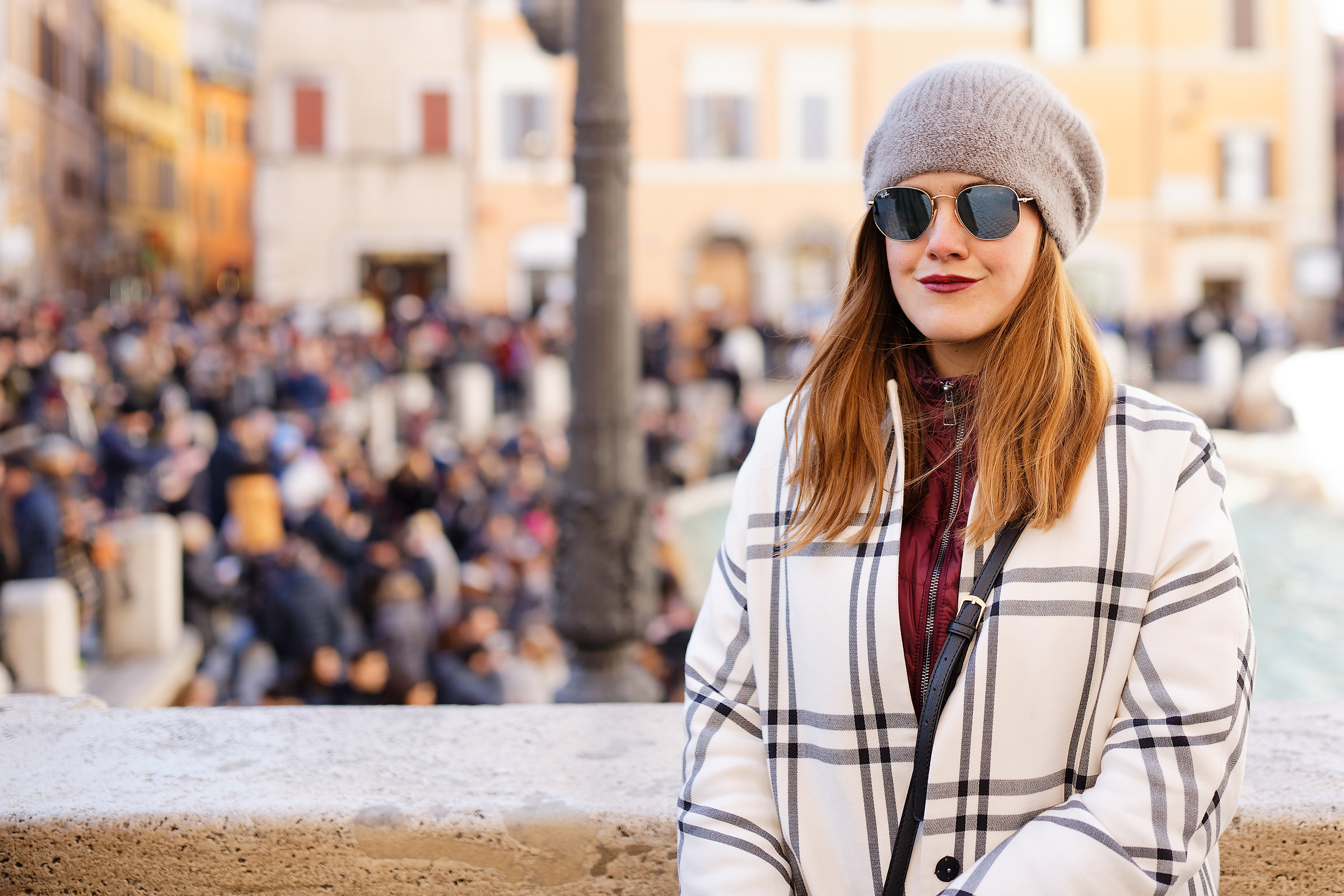 The blonde with the dark glasses