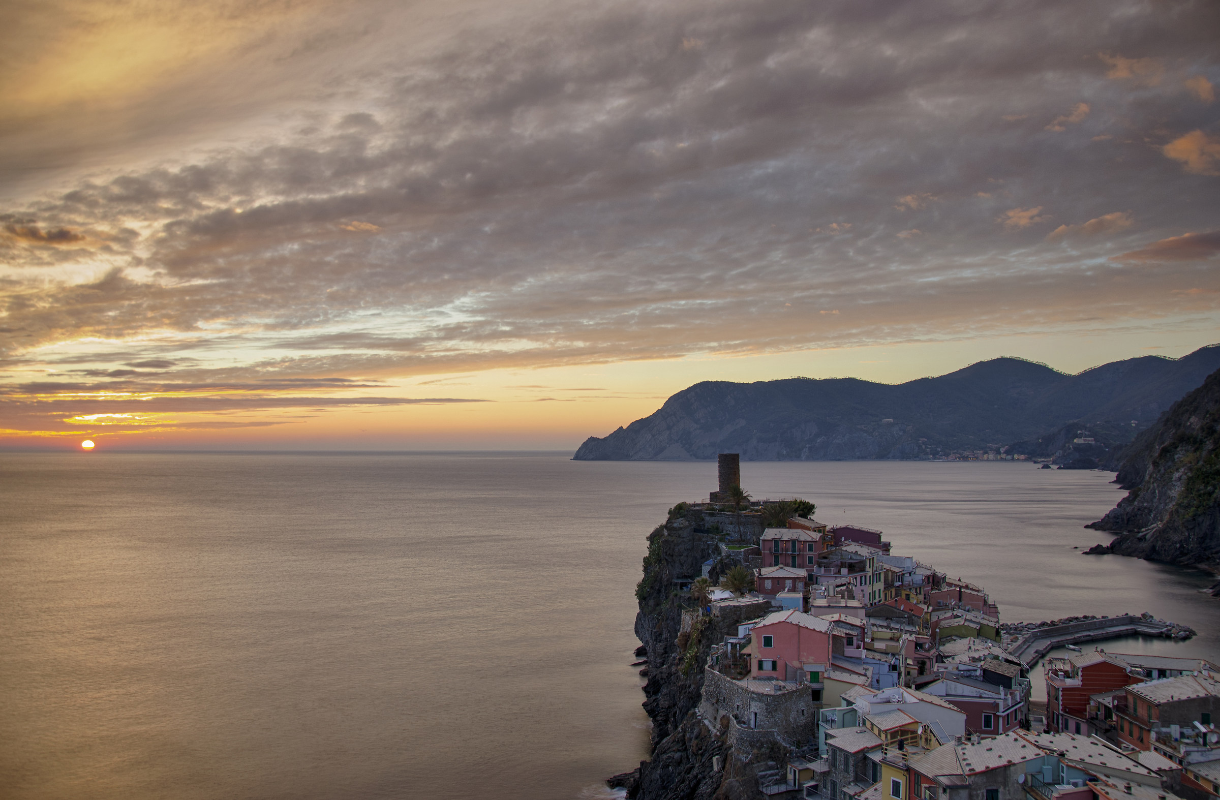 The Sun greets Vernazza