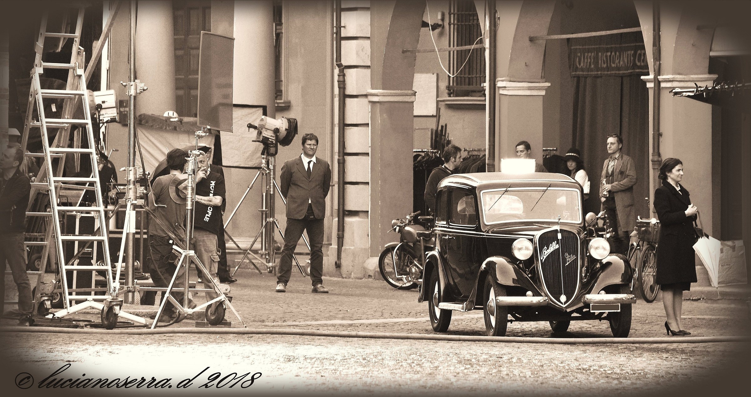 Sul set del film Lamborghini The Man Behind the Legend