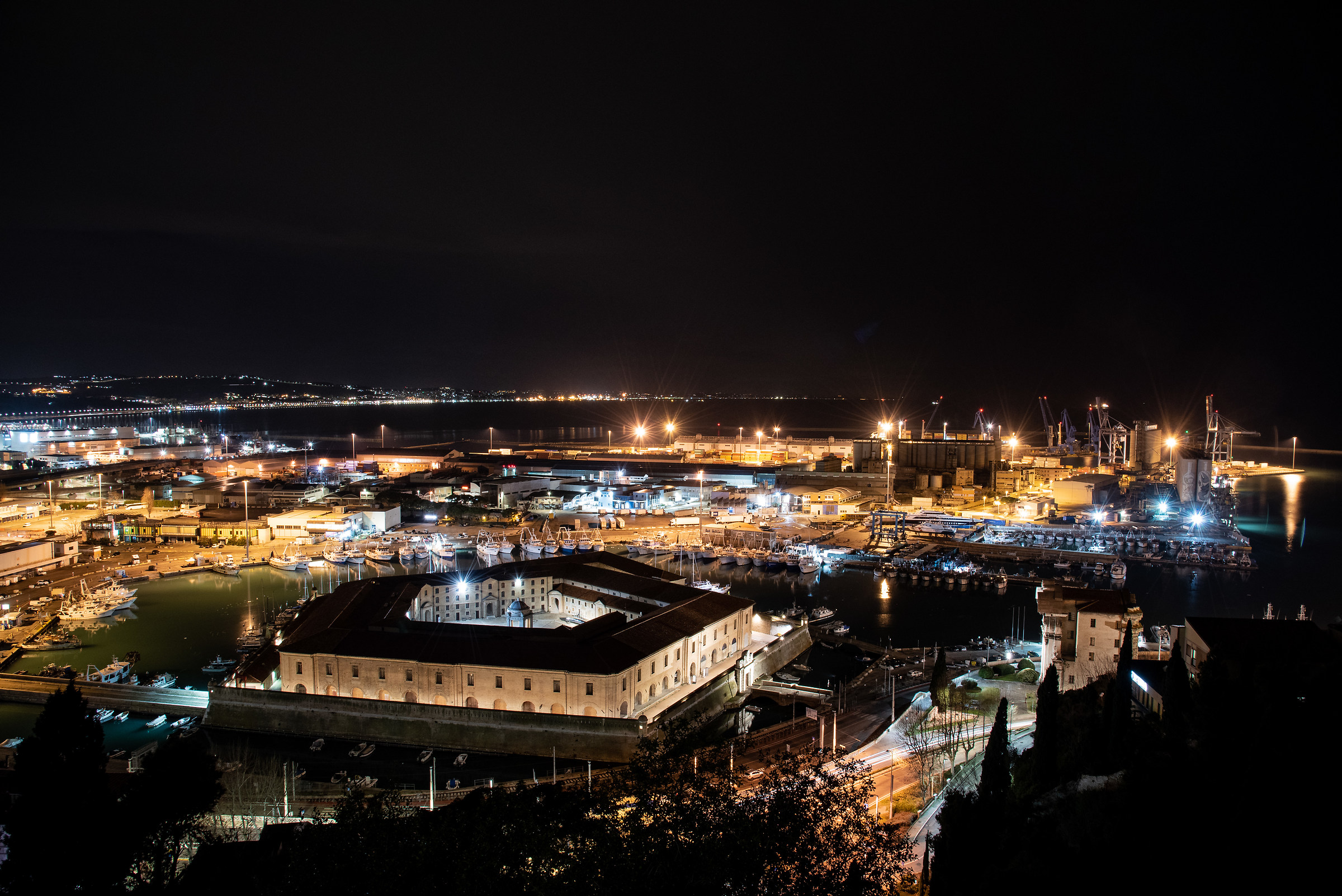 The lights of the harbor