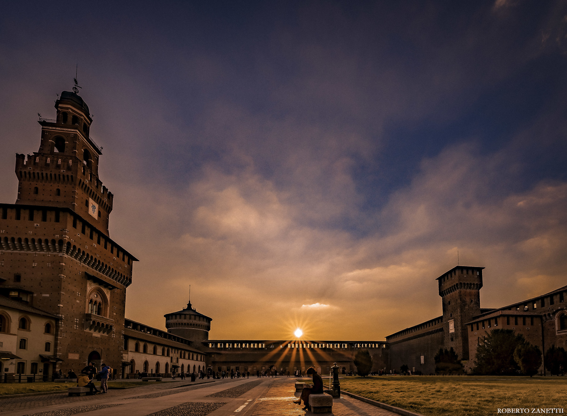 Sunset at the Sforzesco Castle