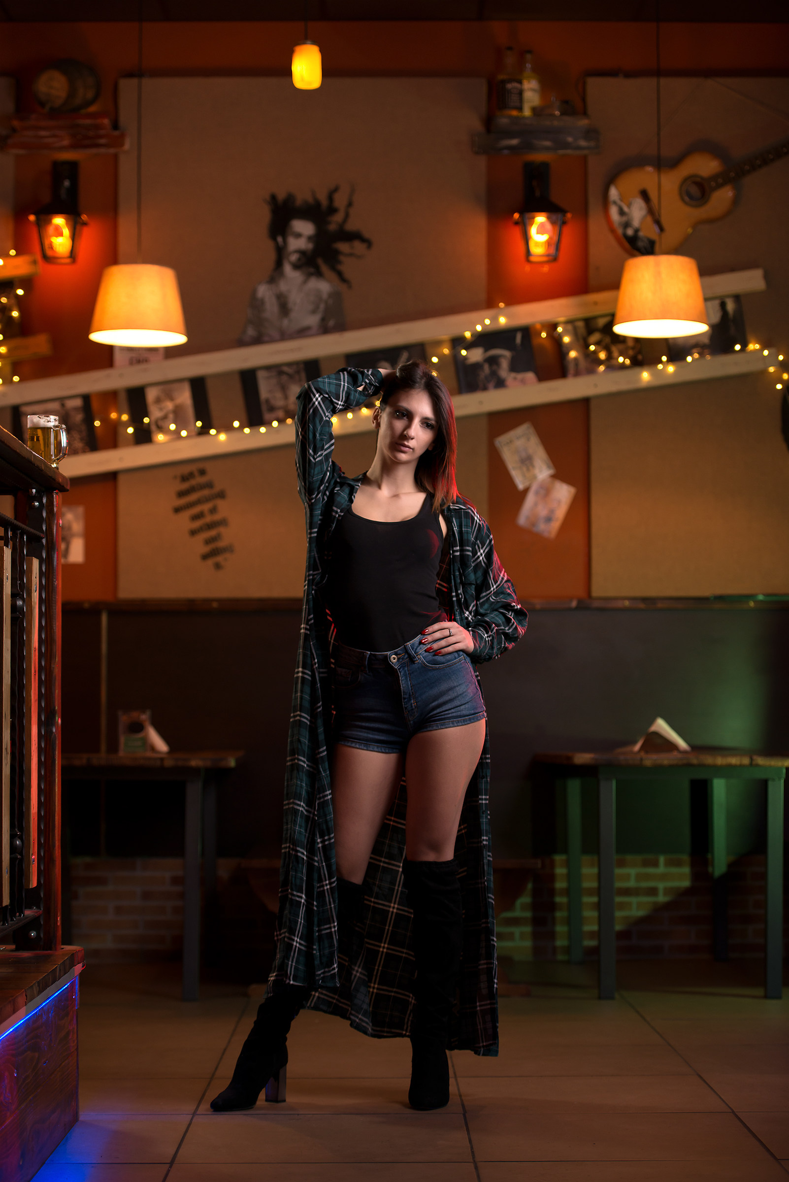Environmental fashion portrait in the Jammin' Pub