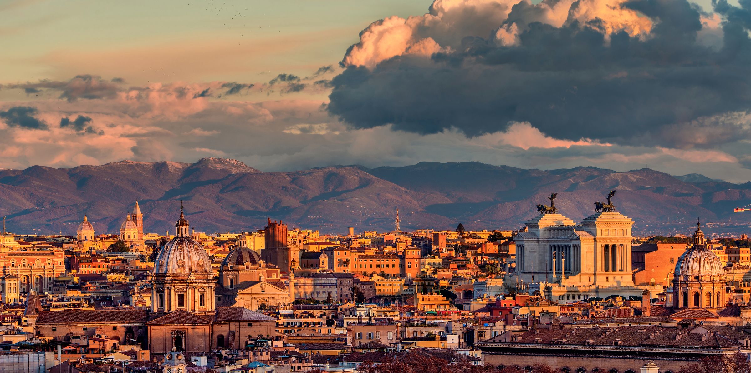 tramonto invernale su Roma