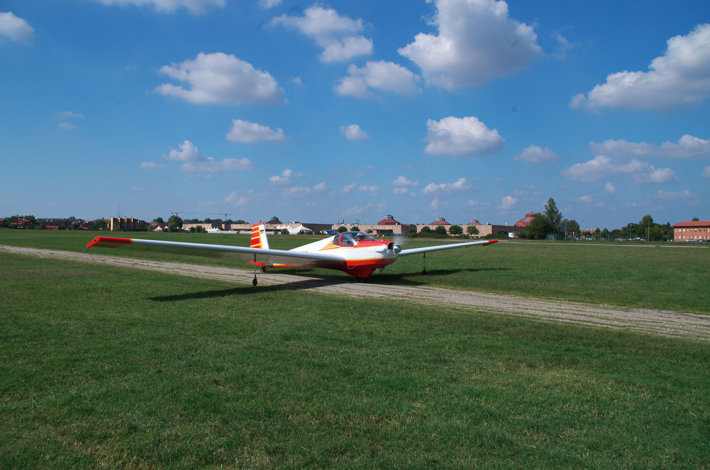 Motorglider on takeoff