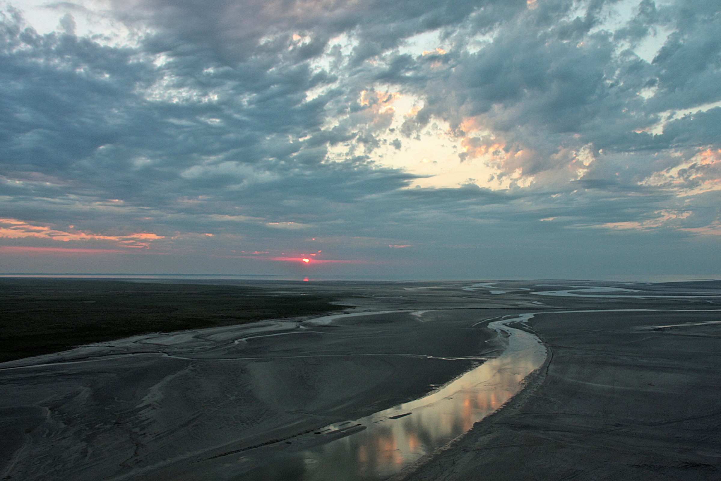 Low tide at sunset