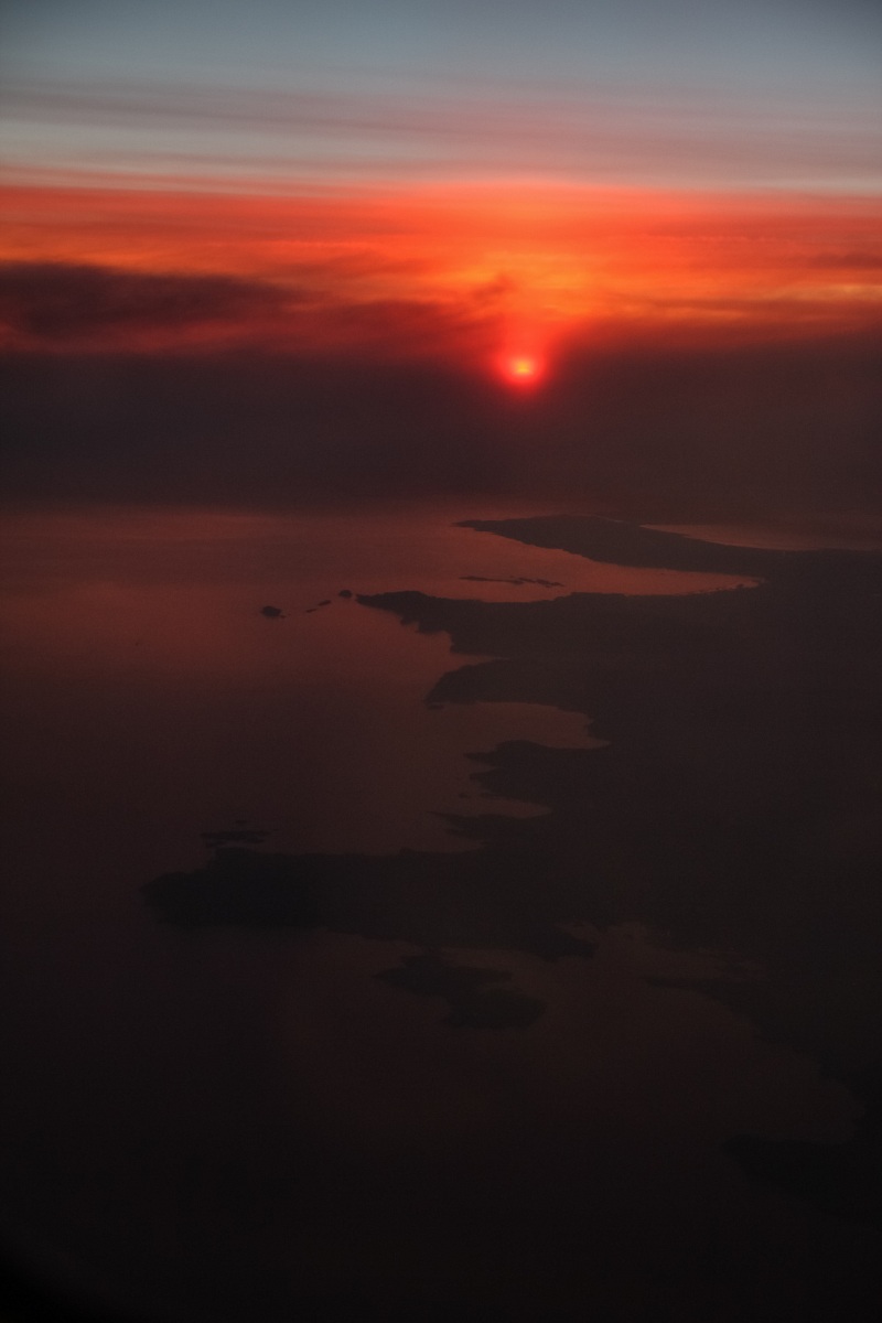 On flight Sunset