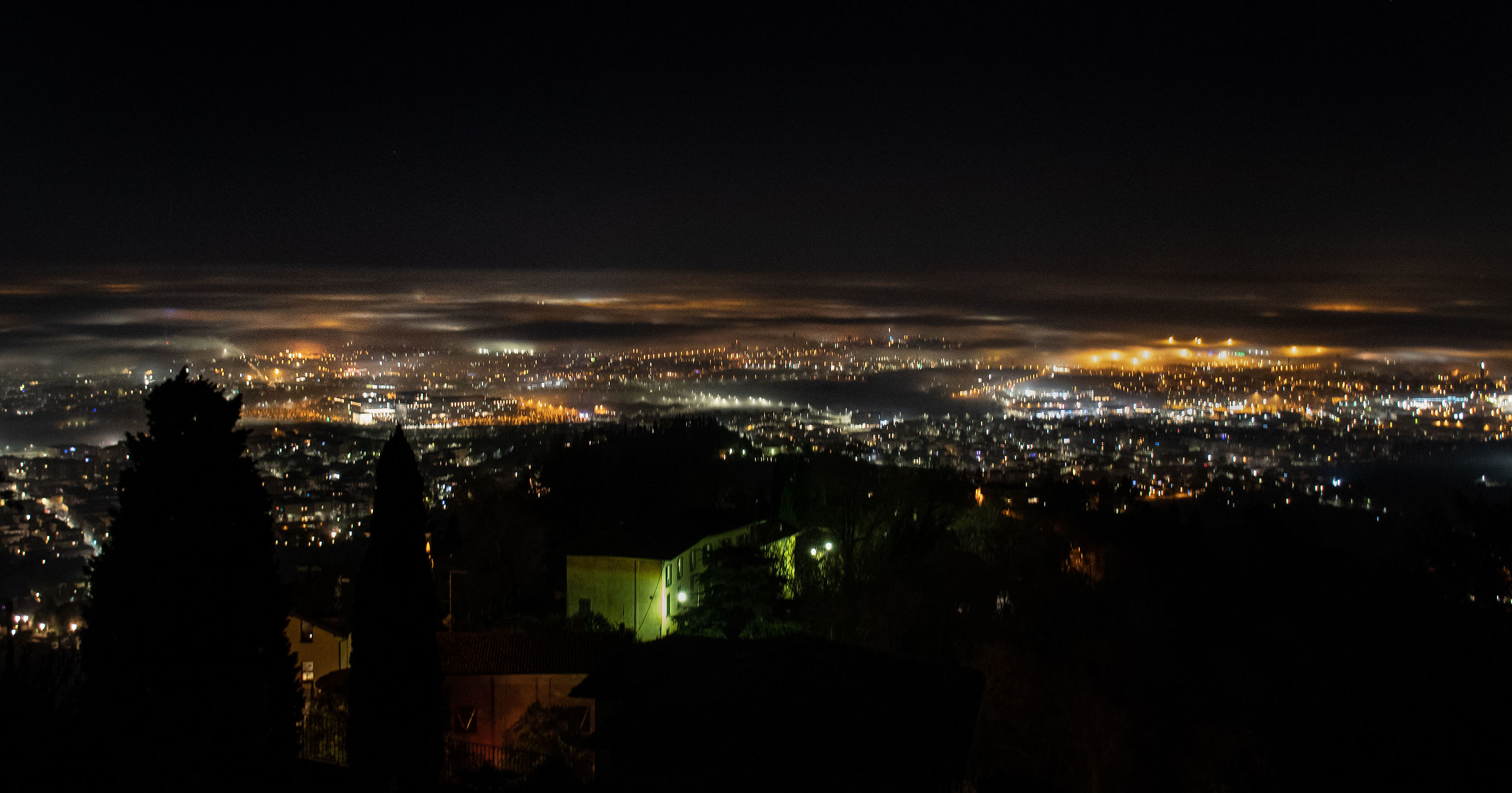 Fog on Bergamo from San Vigilio
