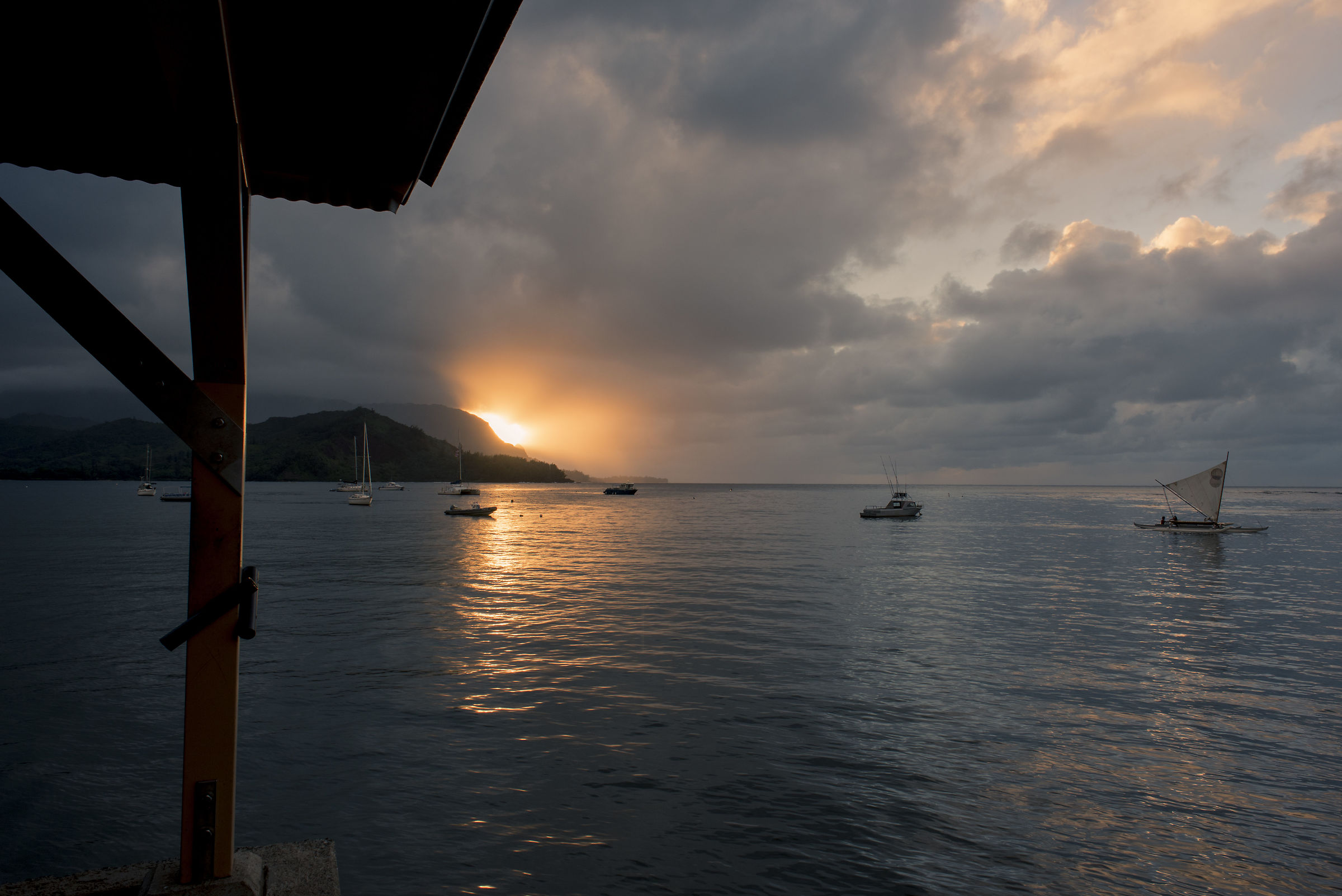 Il pontile di Hanalei Bay