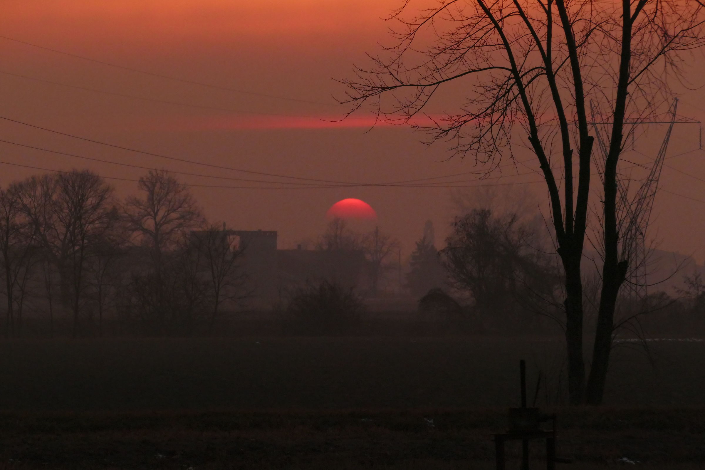 tramonto a Landriano (pv) ieri sera 17,25
