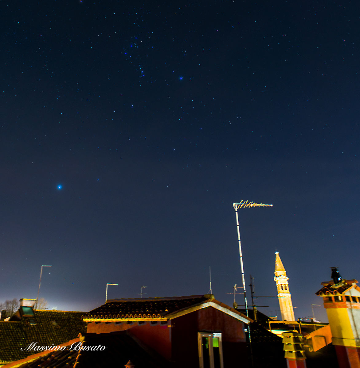Burano with Orion and Sirius