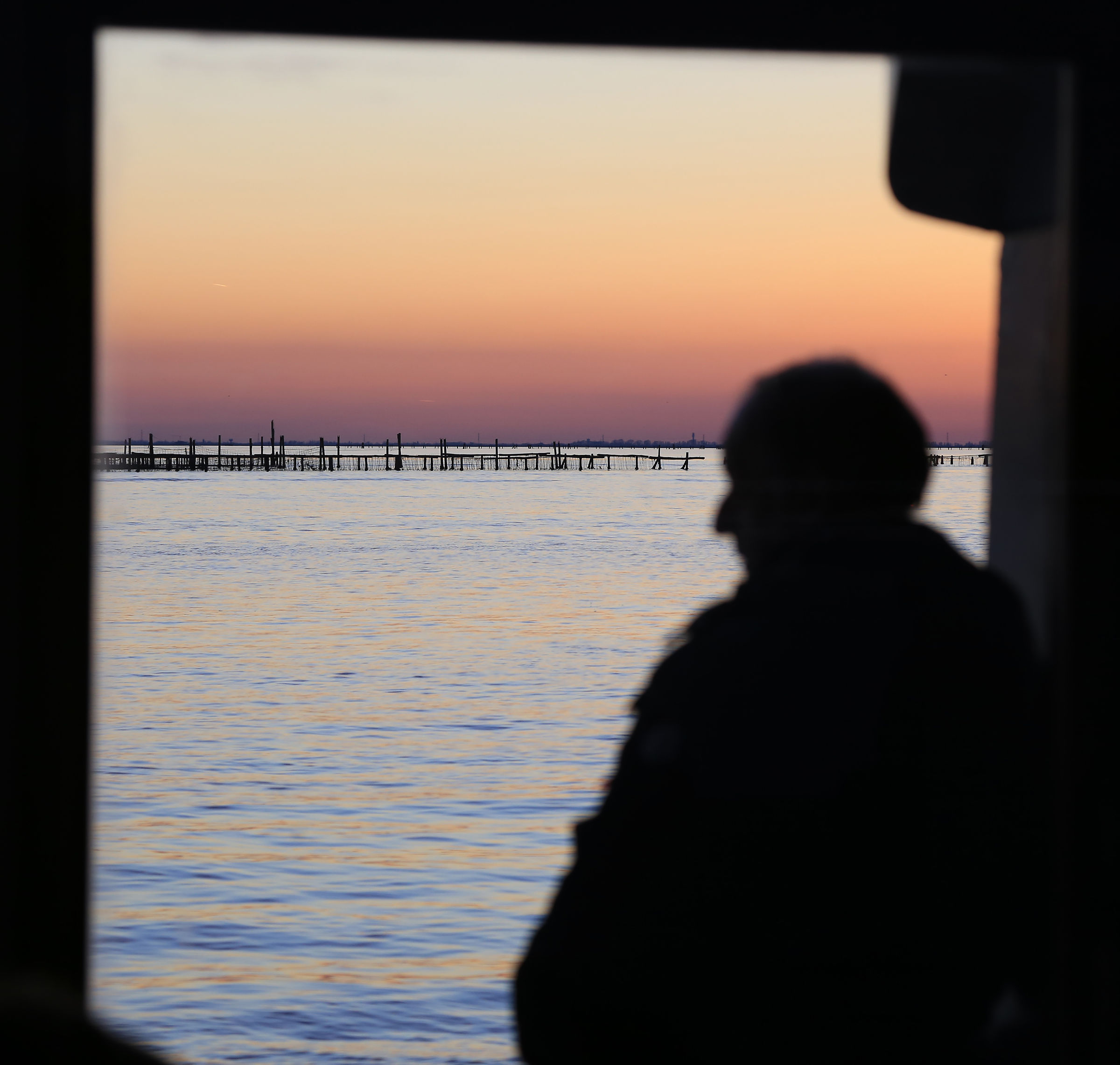 Portrait at sunset in Lagoon