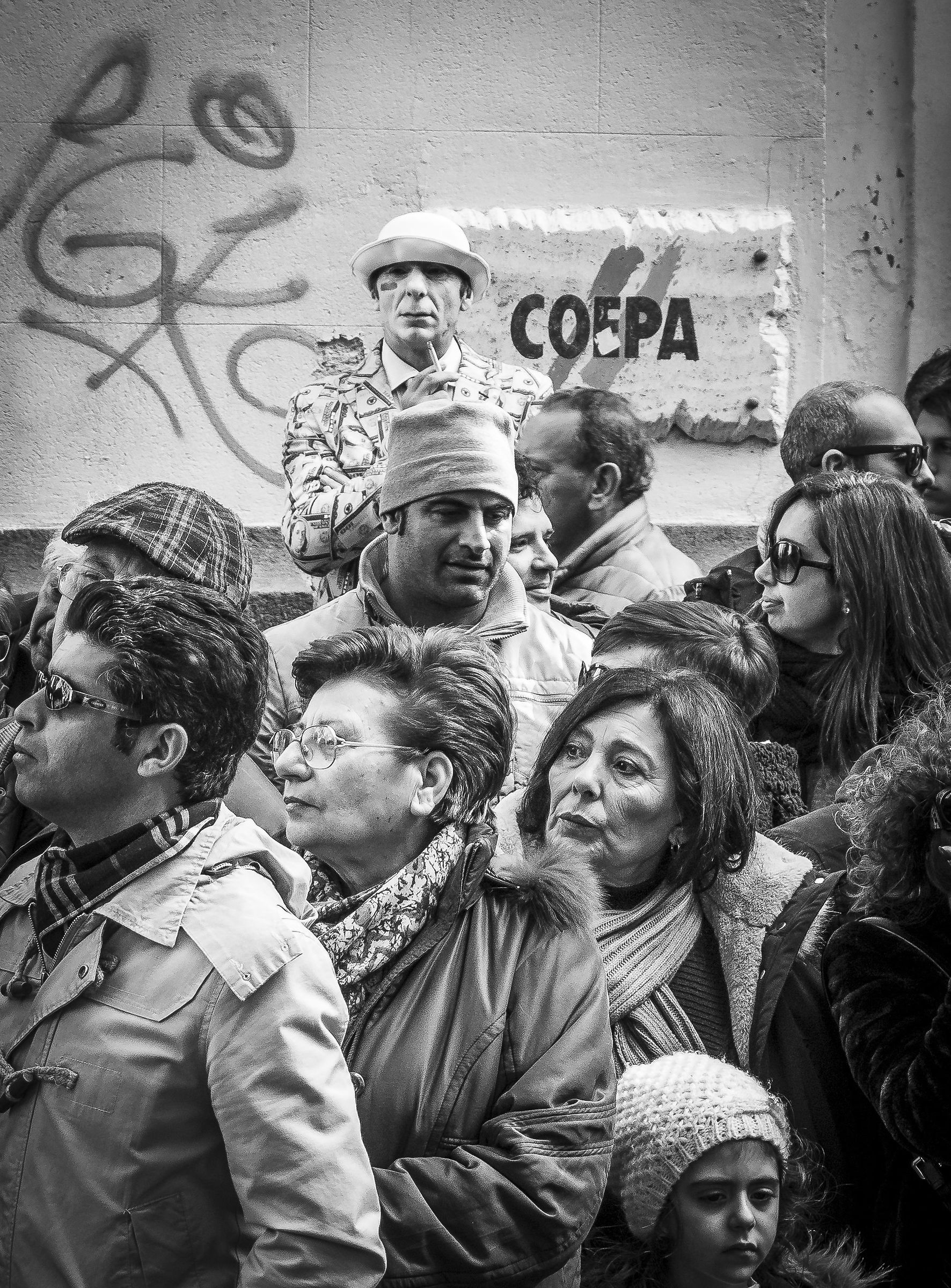 Waiting for the procession