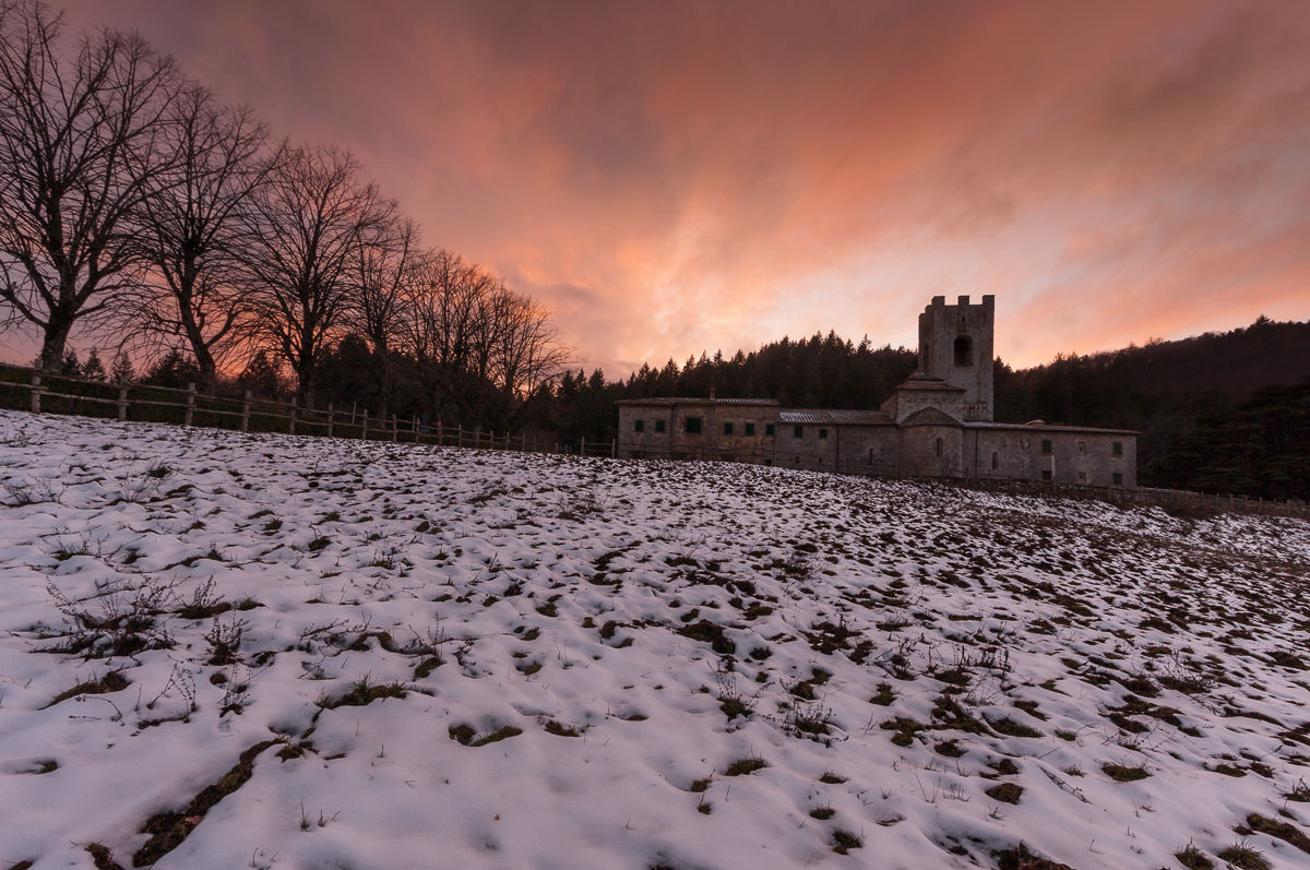 The snow at the abbey...