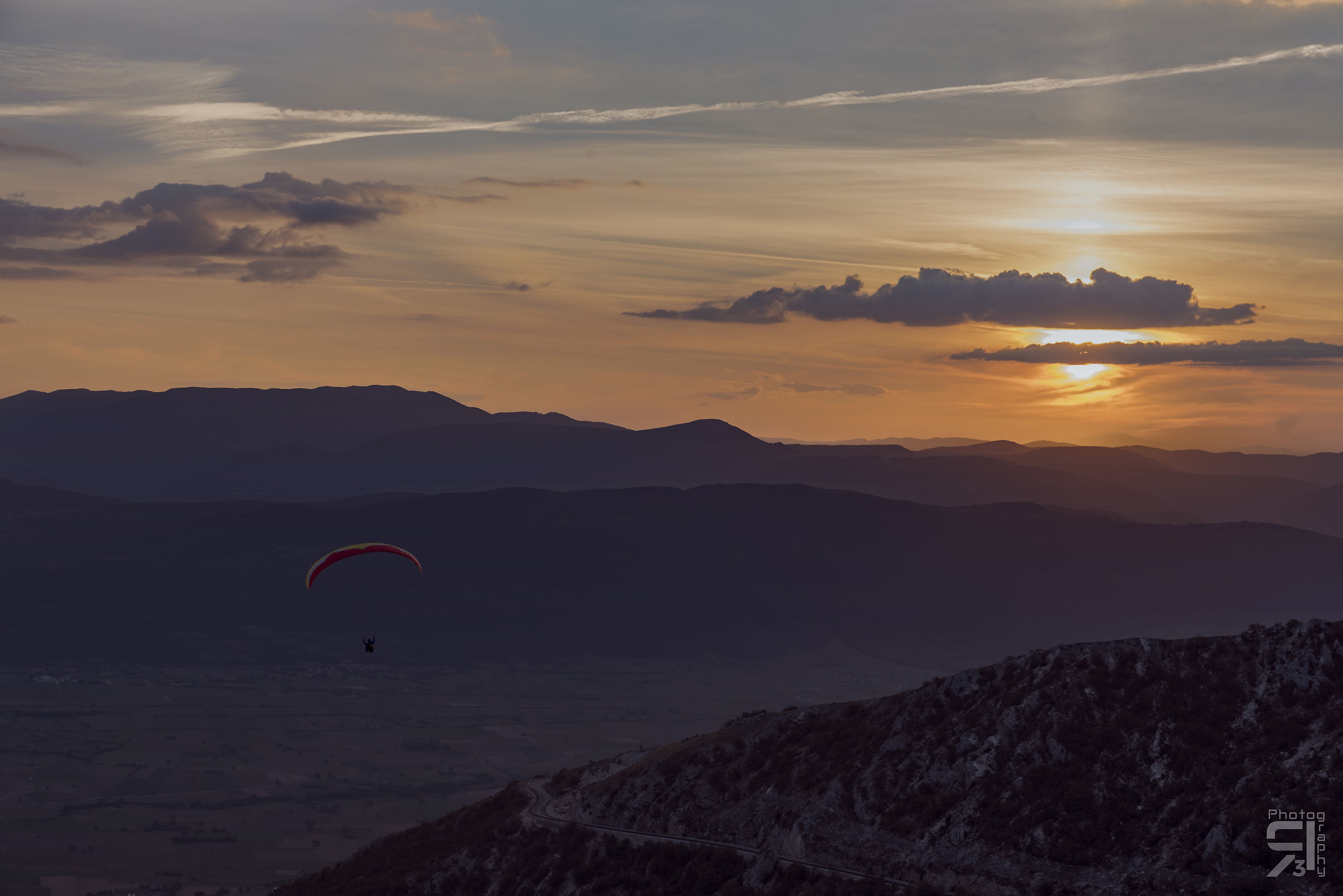 Tramonto in Parapendio