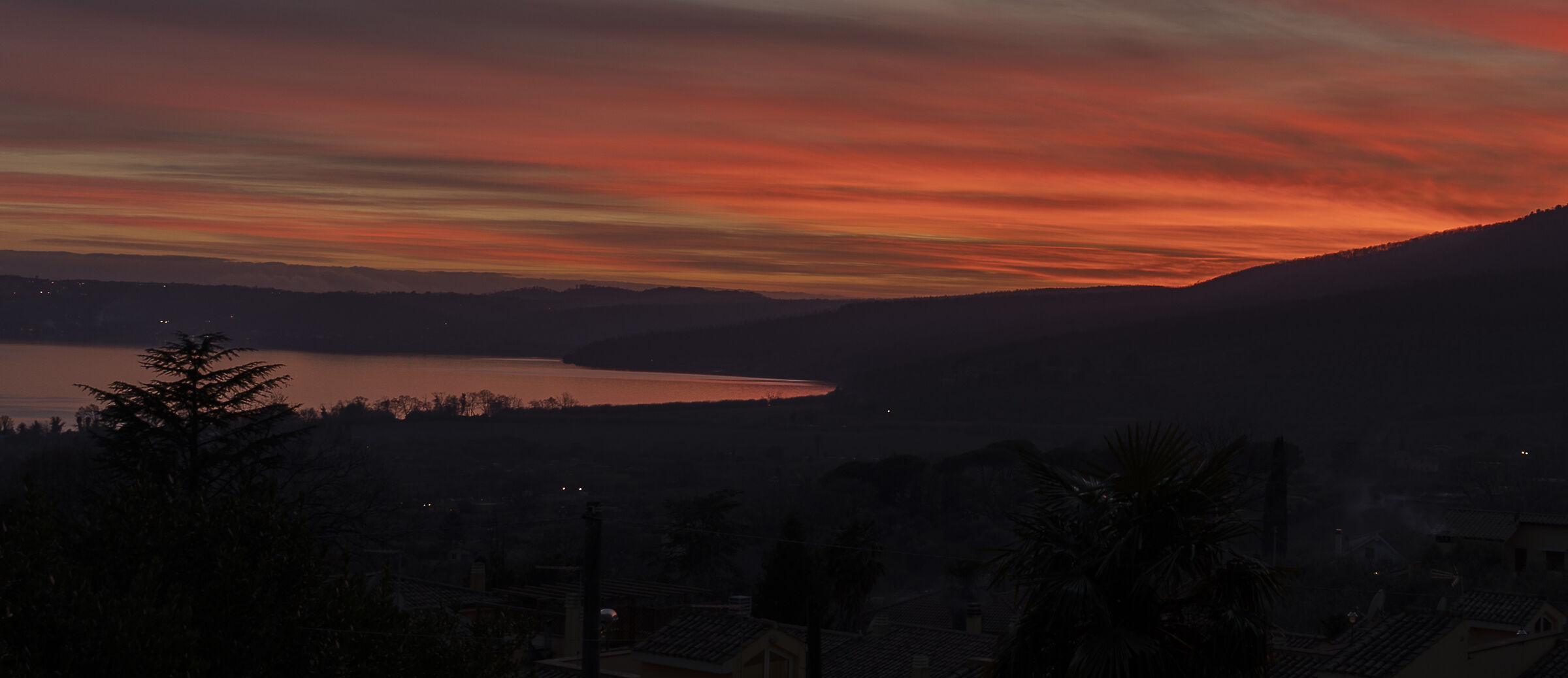 Tramonto rosso a Trevignano