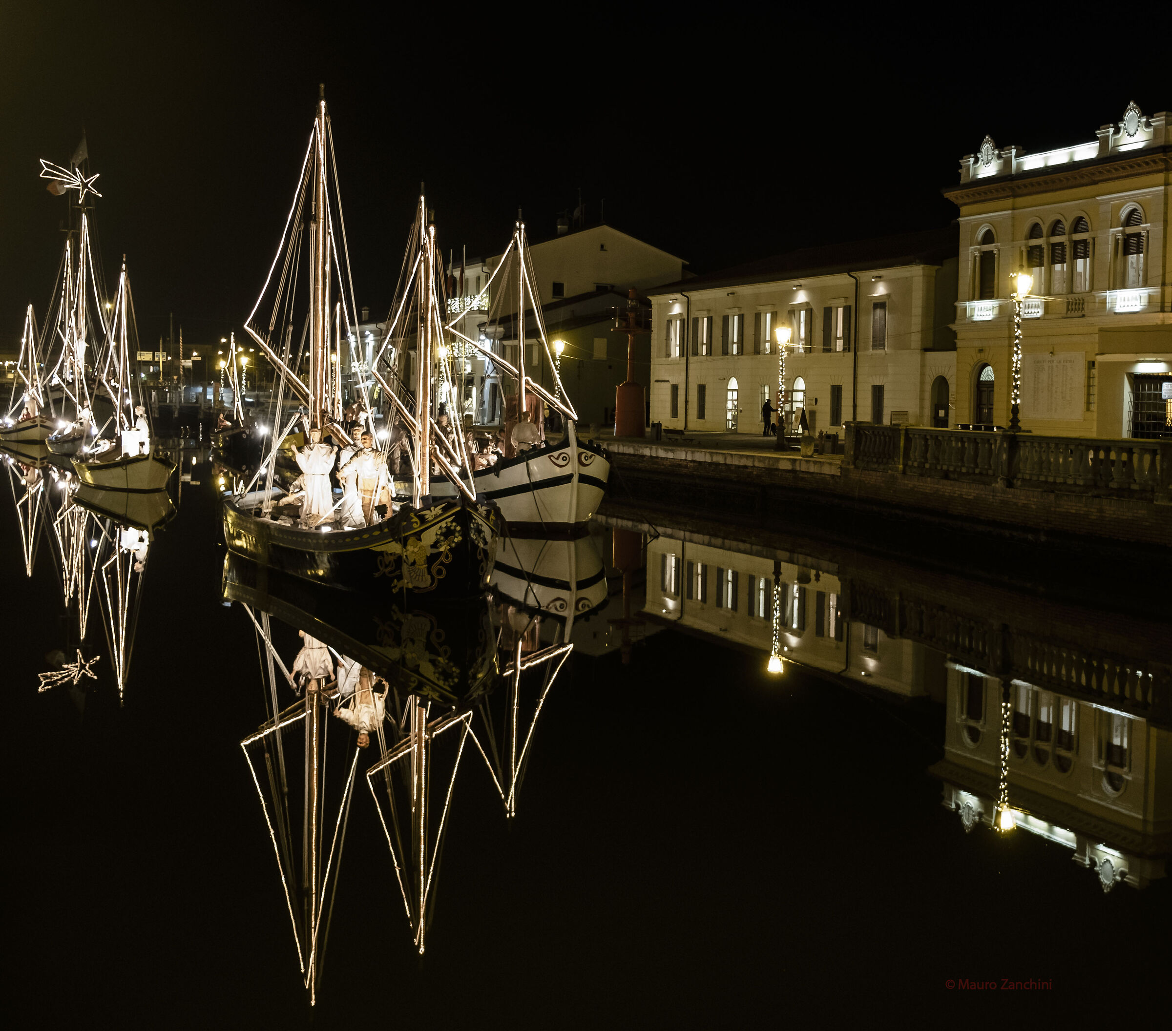 Crib on the barges Harbor channel of Cesenatico