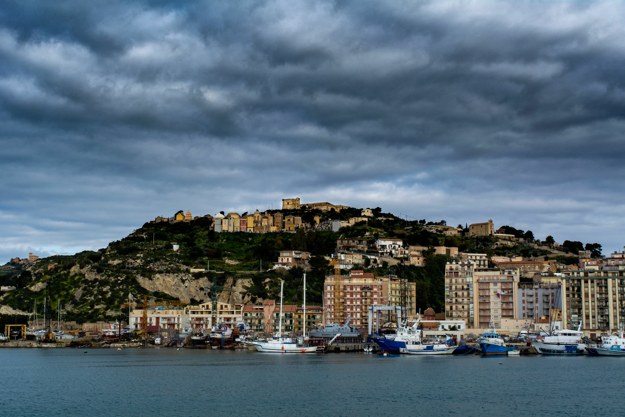 Clouds on the rock of Licata