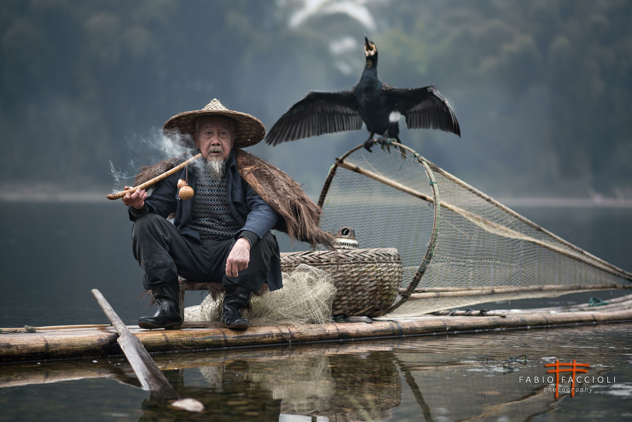 Fisherman on the Yi River, Yunnan China
