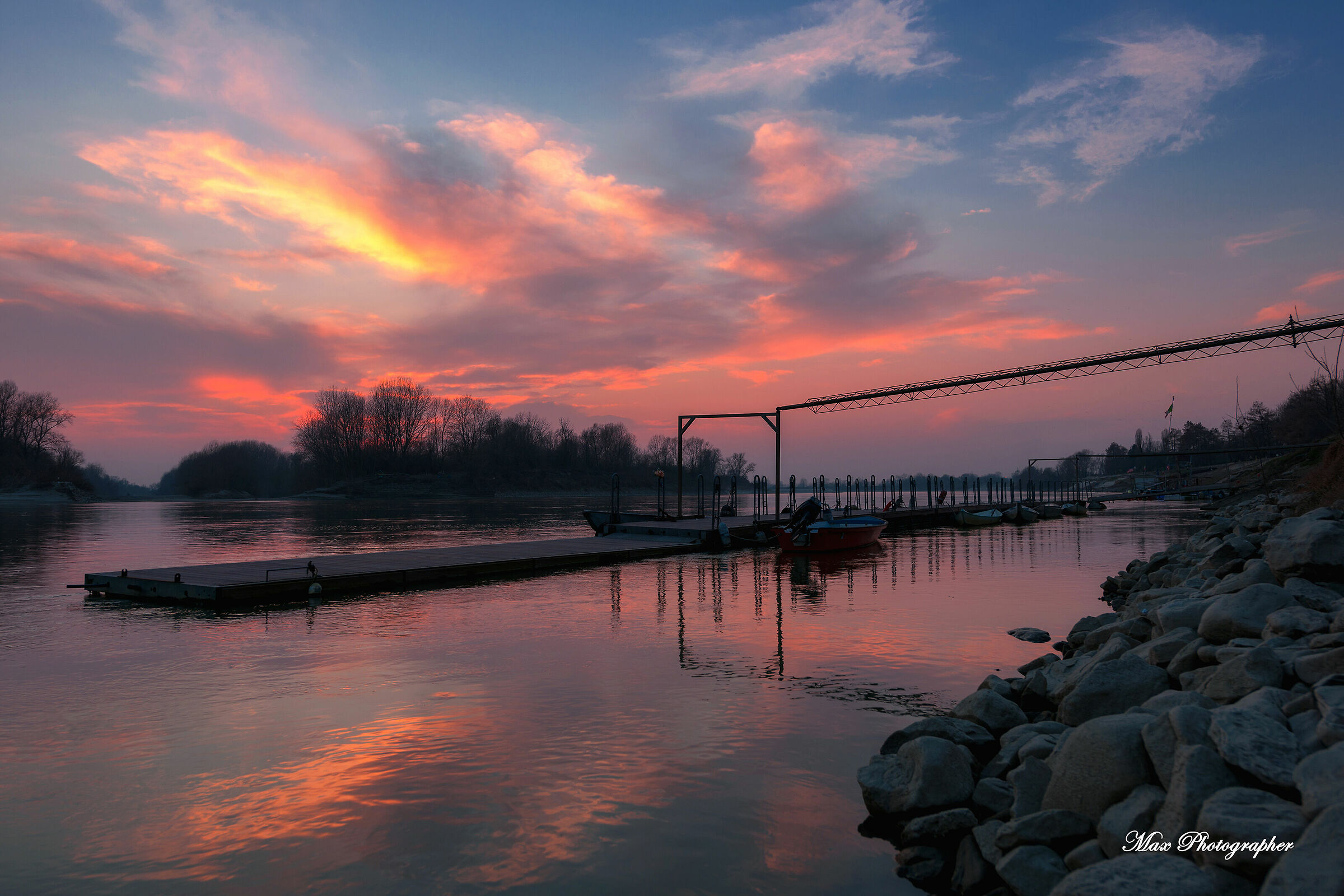 The warm light of the sunset
