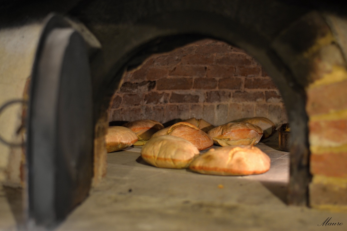 The bread in the oven