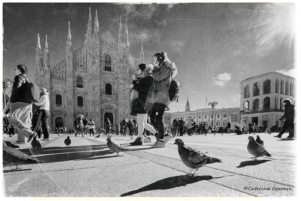 Strolling in front of the Duomo