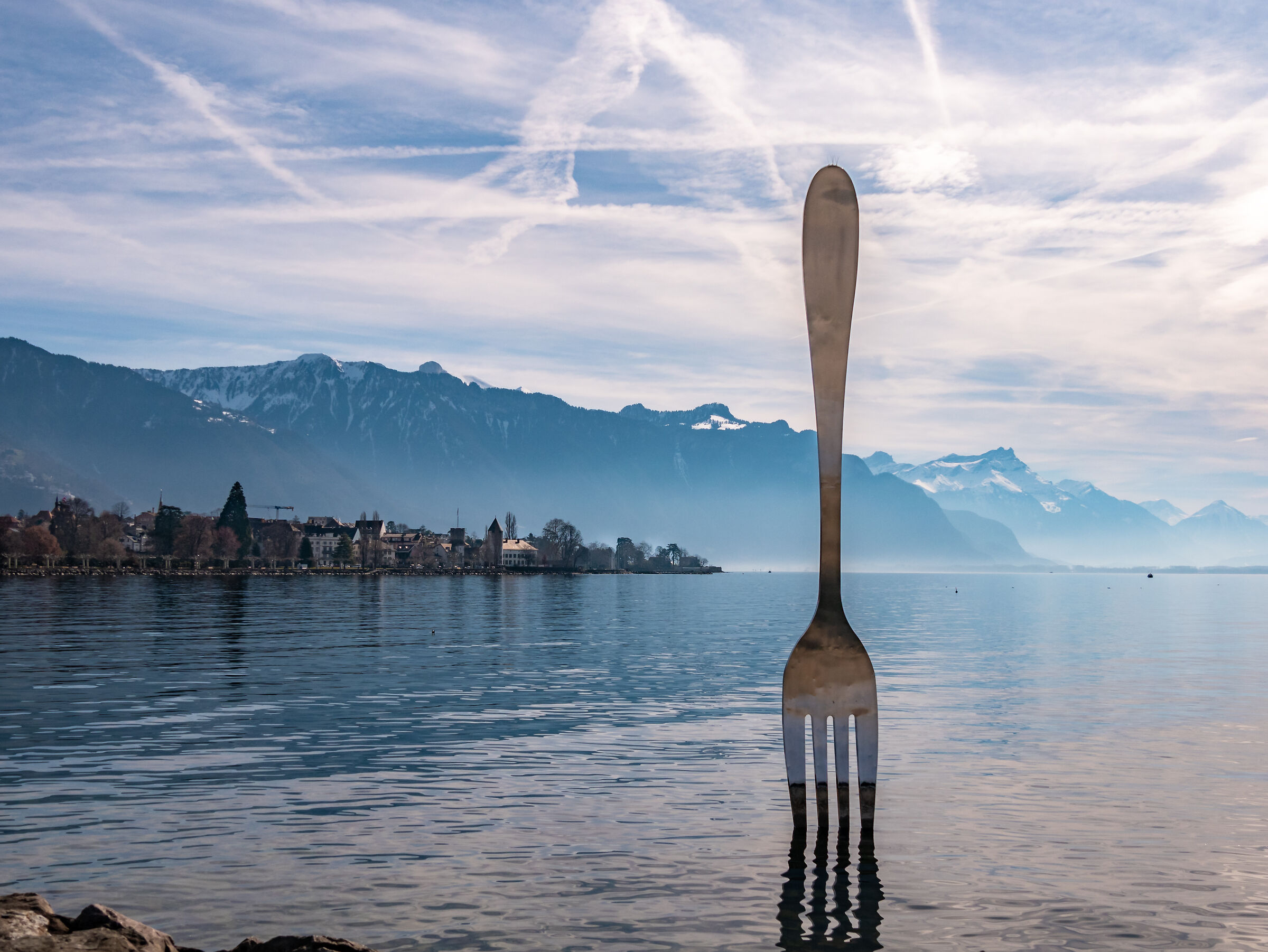 Fork in the lake-Vevey Switzerland