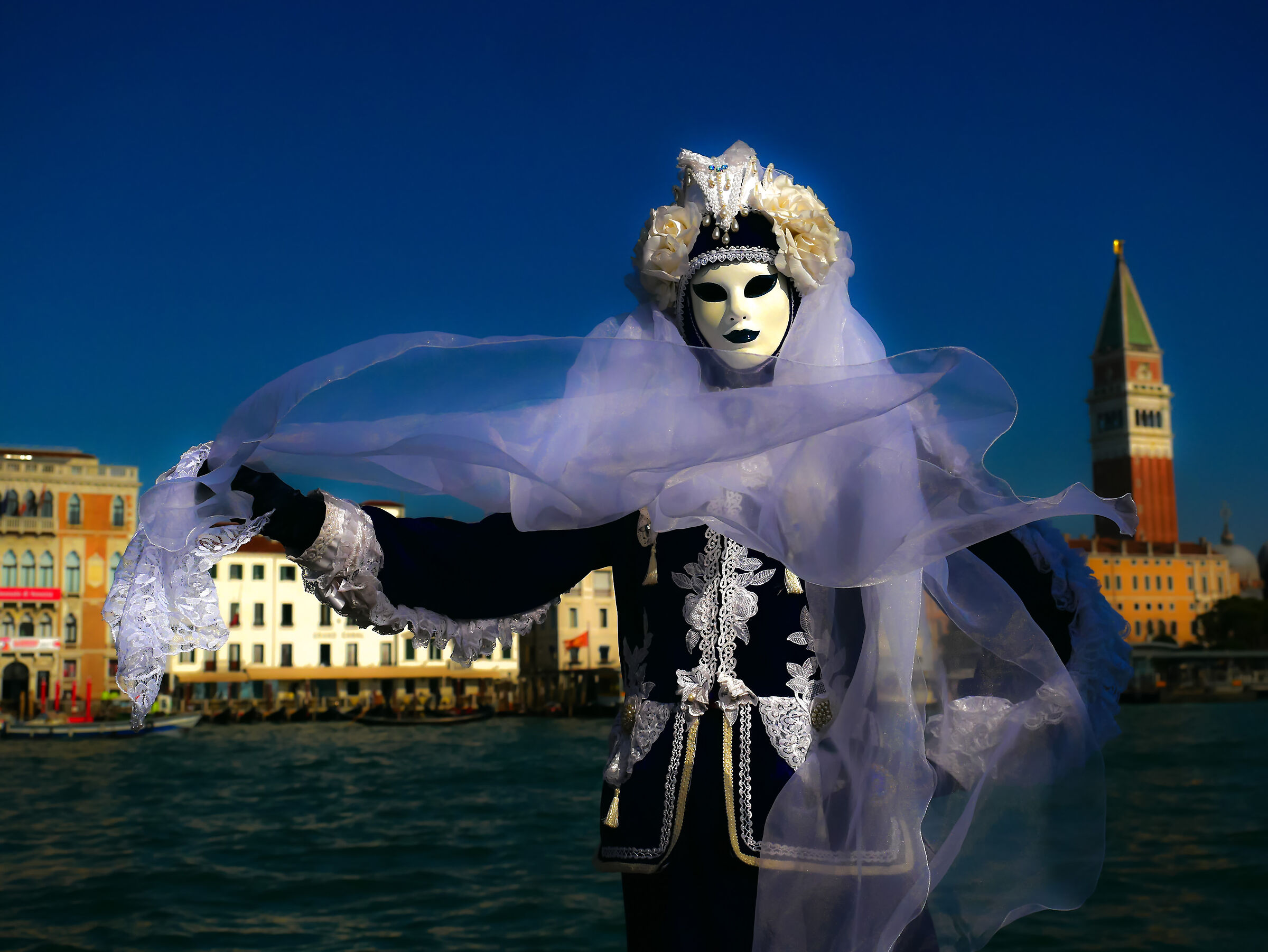 Mask with Veil on the Grand Canal