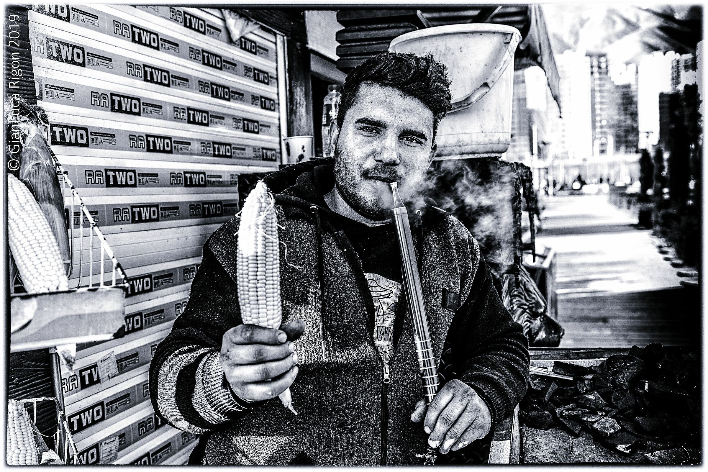 Corn-cobs salesman in Tehran