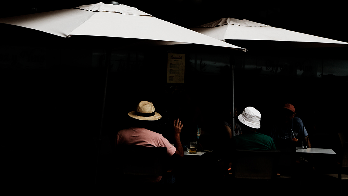 Four friends at the bar....