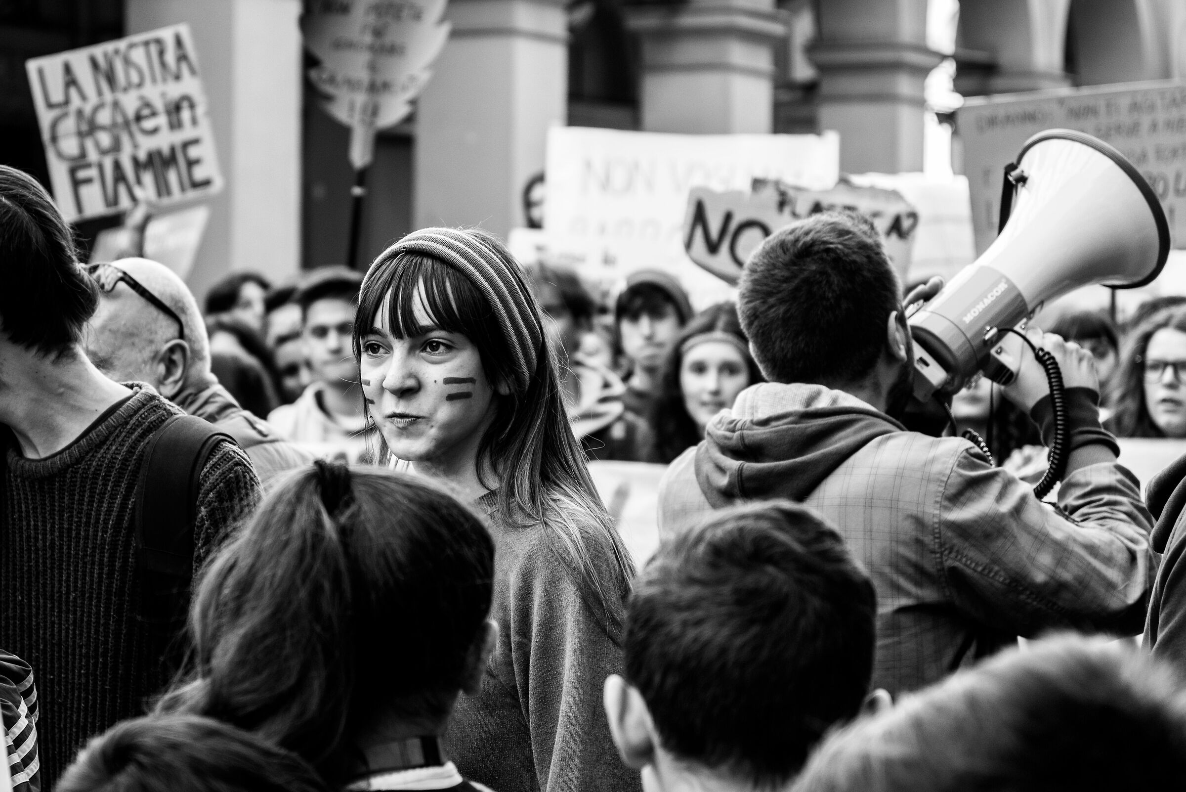 Manifestante tra la folla - Global strike for future