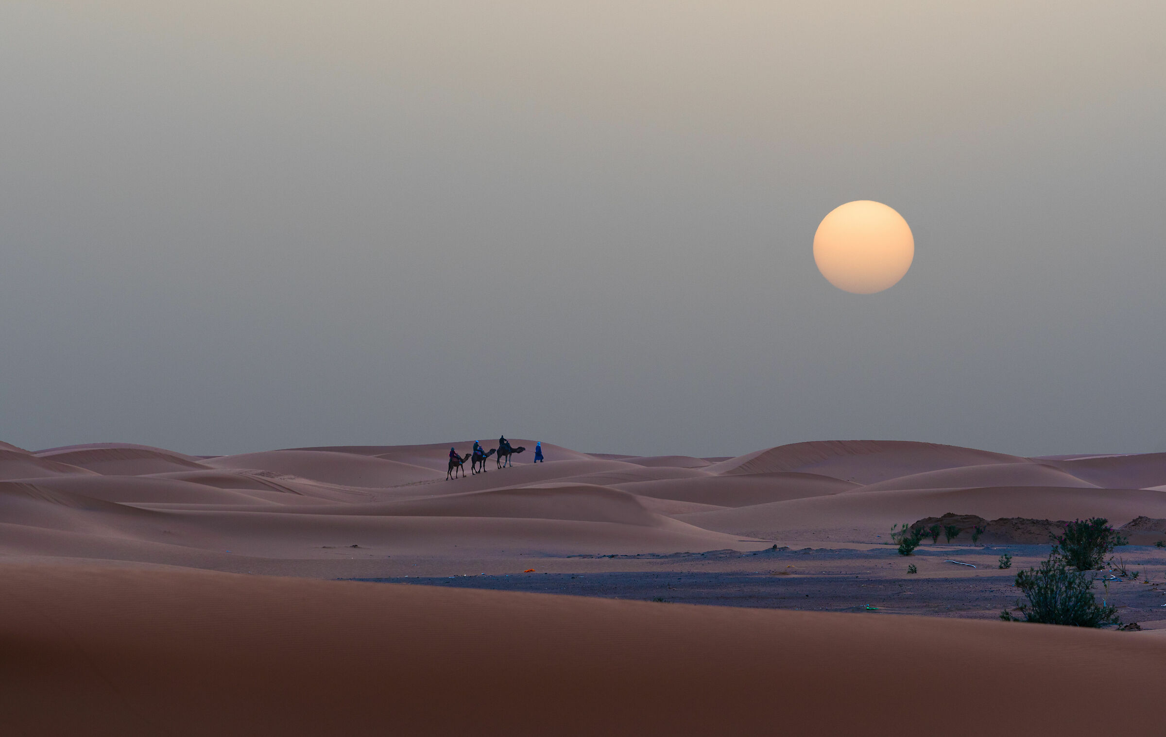 Tramonto nel deserto del Sahara