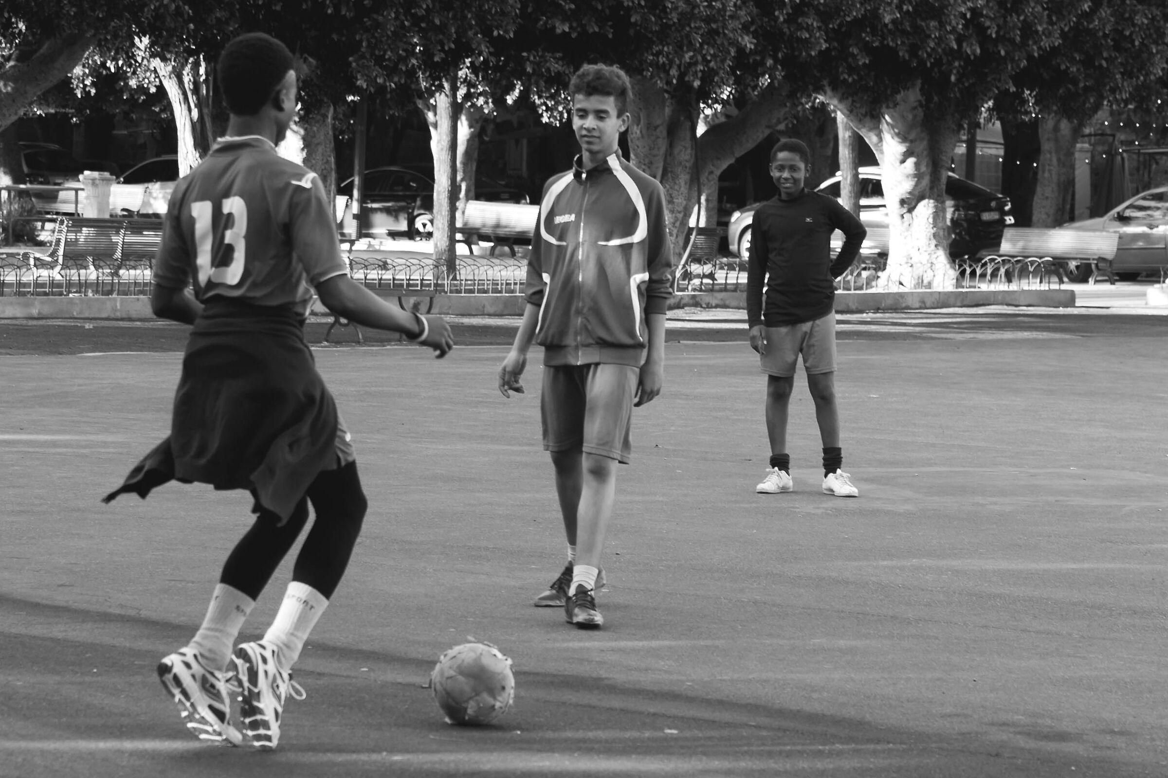 Un pallone in bianco e nero