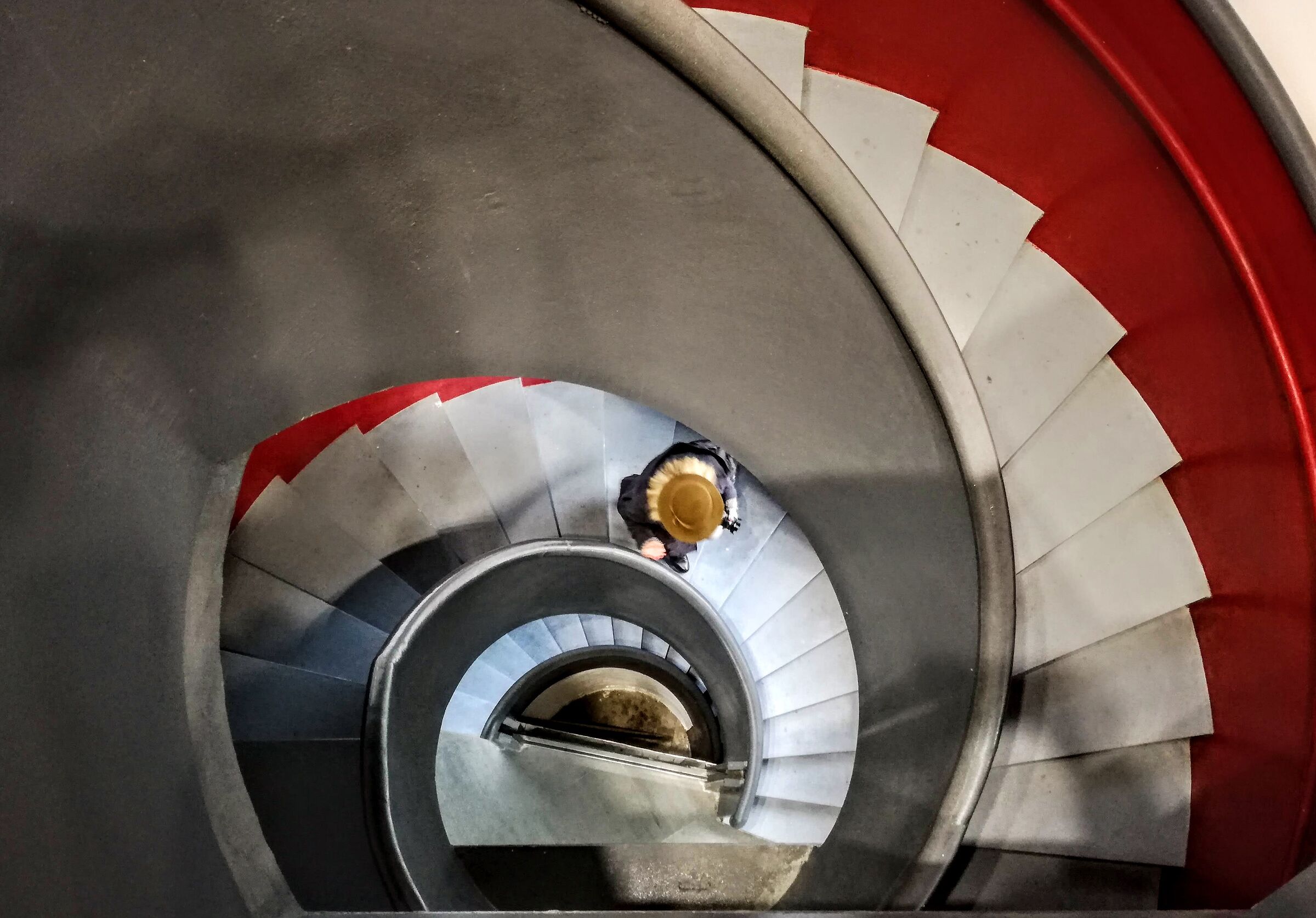 Red spiral staircases