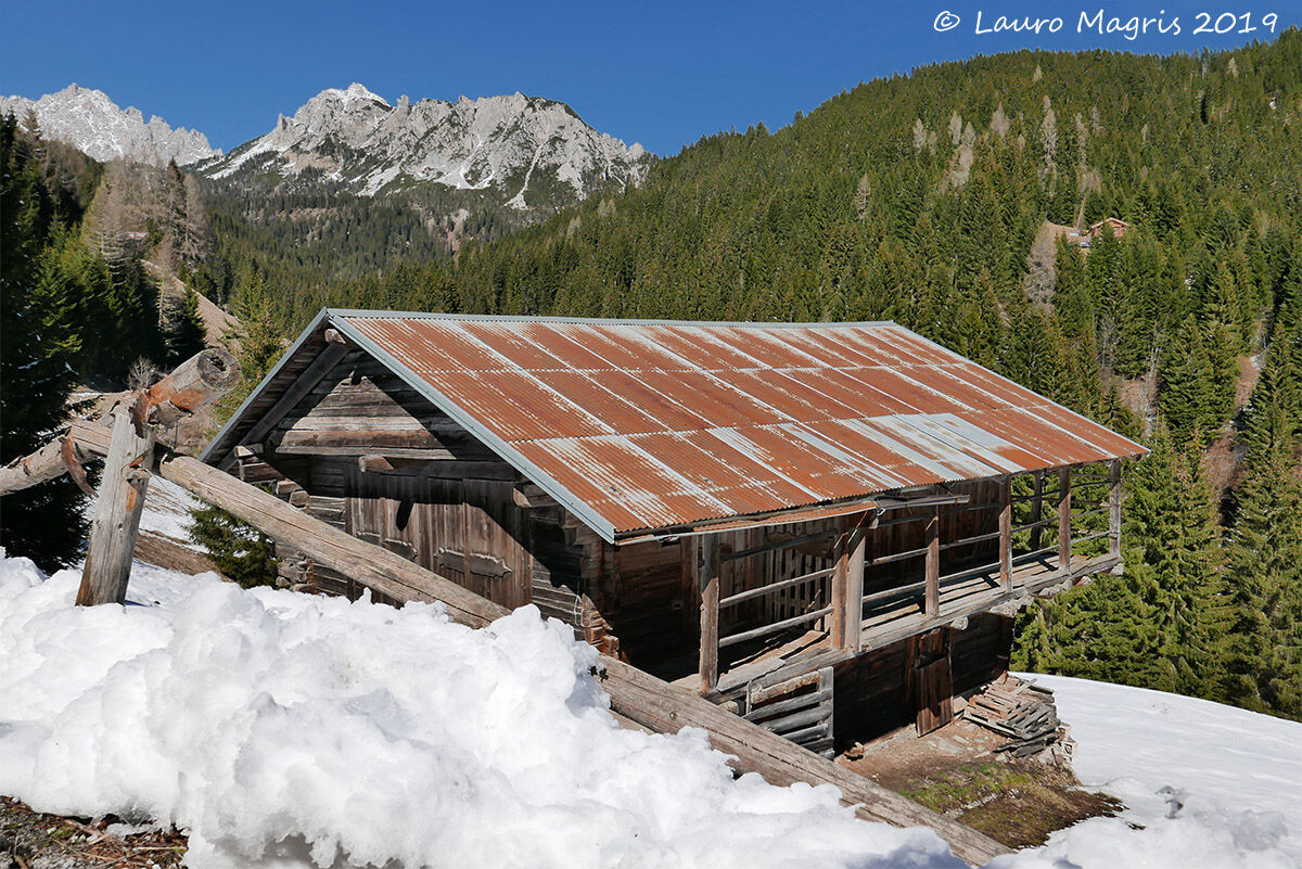 Snow, sheet metal and wood
