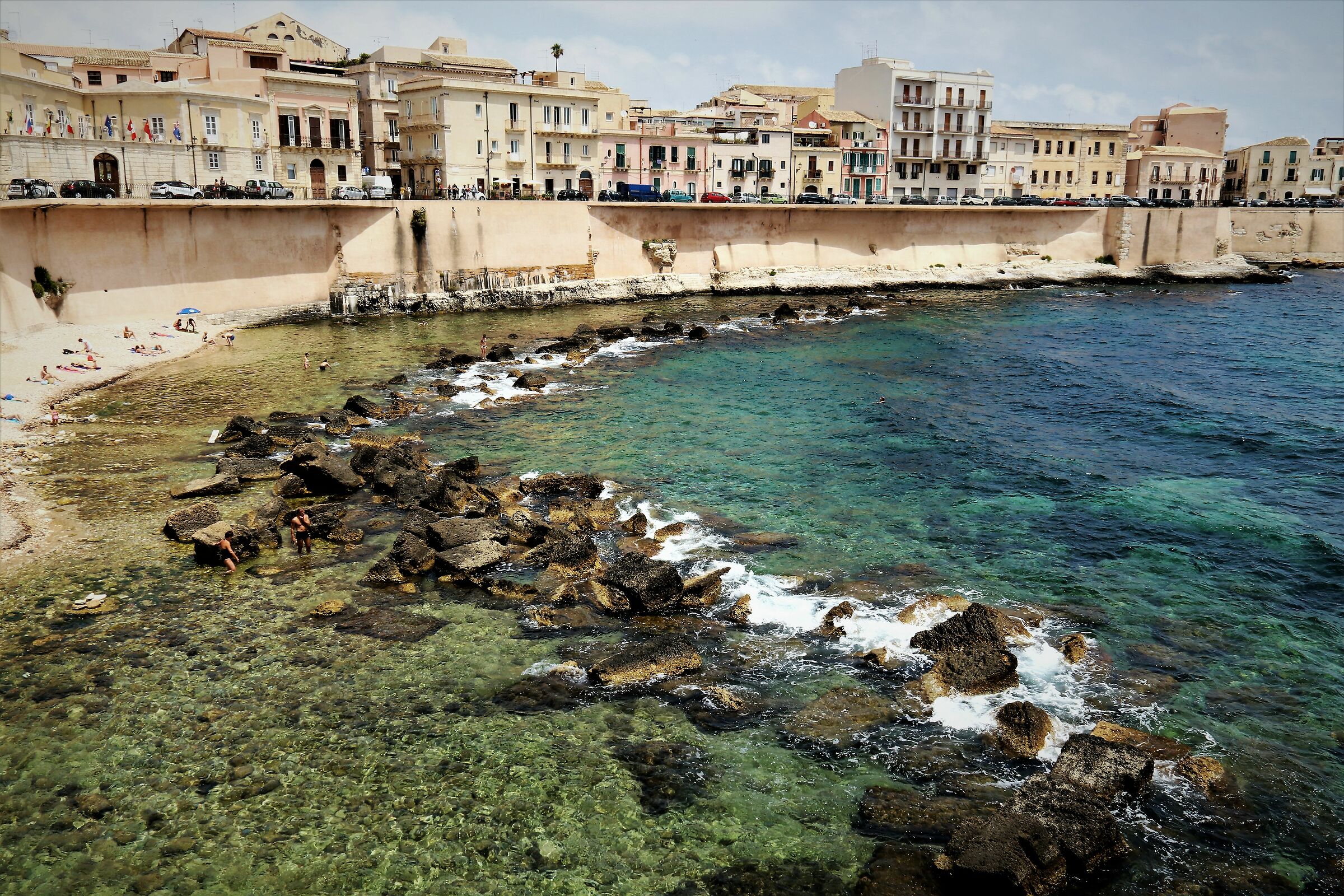 Free Beach in the island of Ortigia (Syracuse)