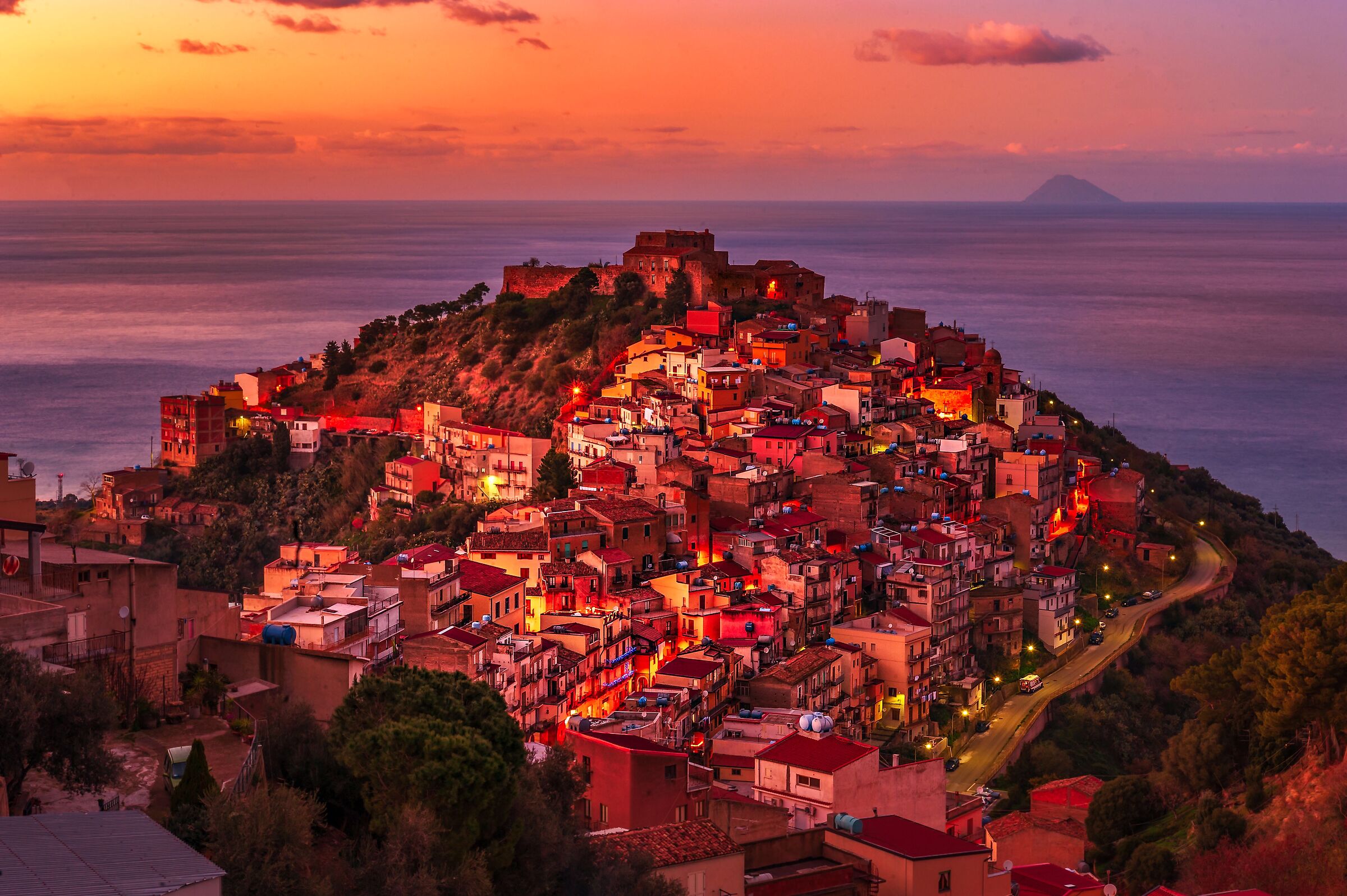 Sunset in the village