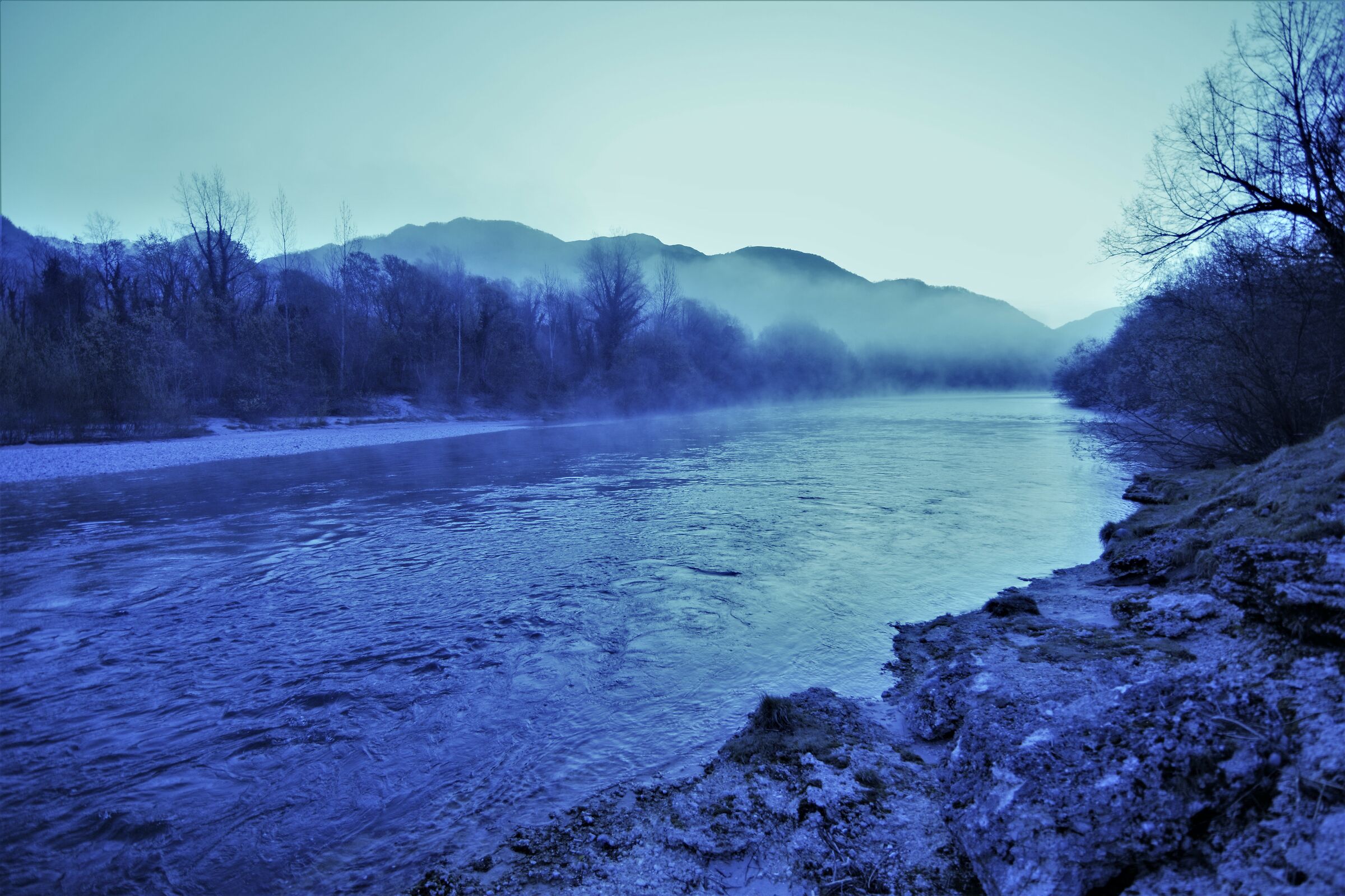 Natisone a Tolmino now Blue